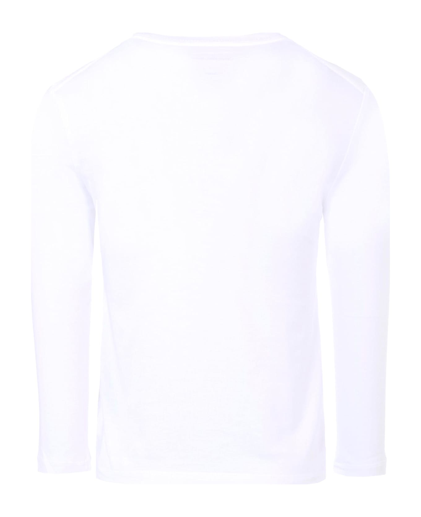 Calvin Klein White T-shirt For Kids With Black Logo - White