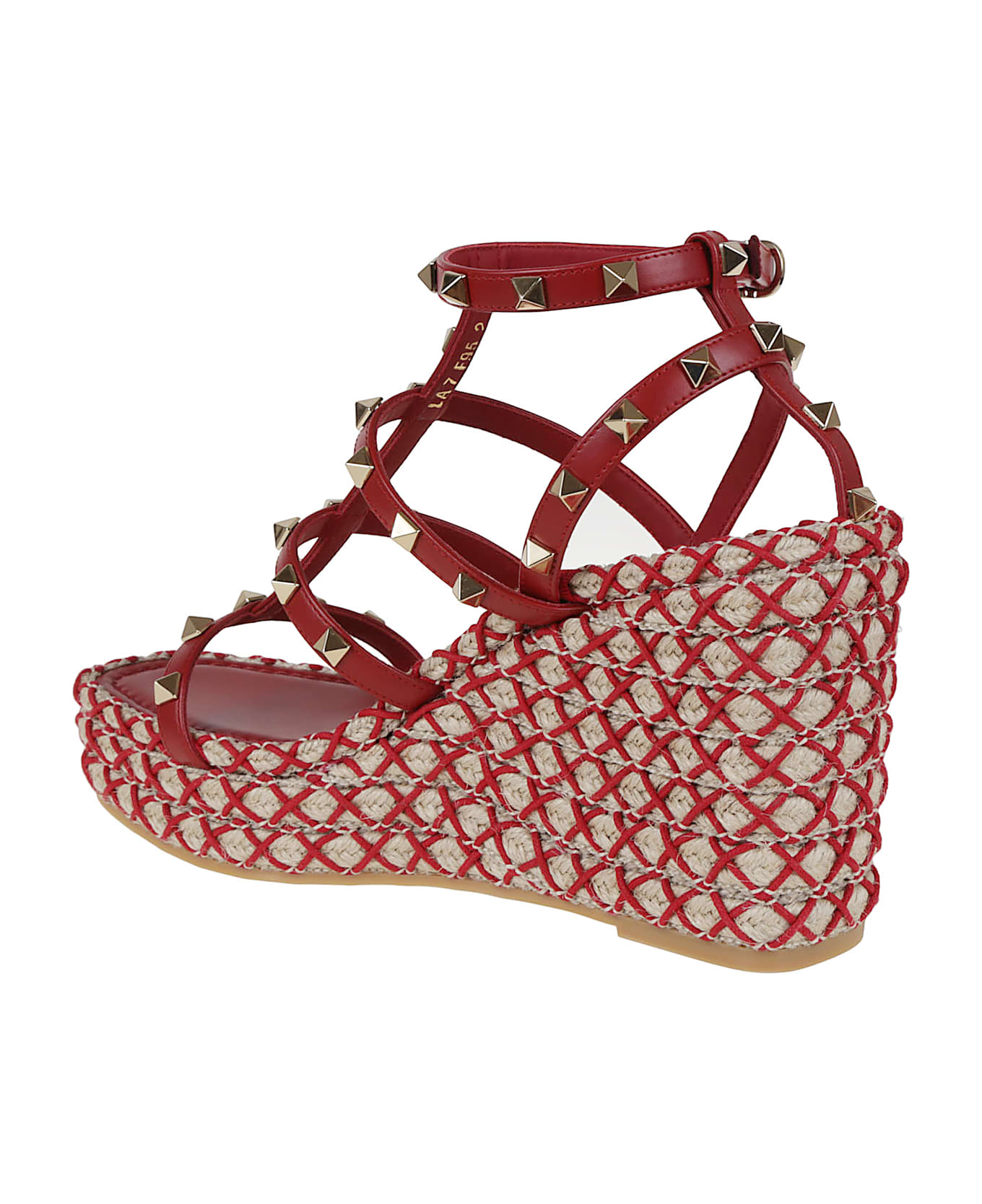 Valentino Garavani Wedge Espadrillas Rockstud Torchon T. 25/95 - Djb Classic Red Classic Red Naturale