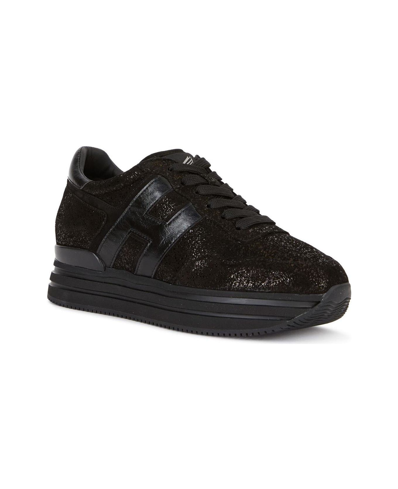 Hogan Glitter-embellished Low-top Sneakers - Black