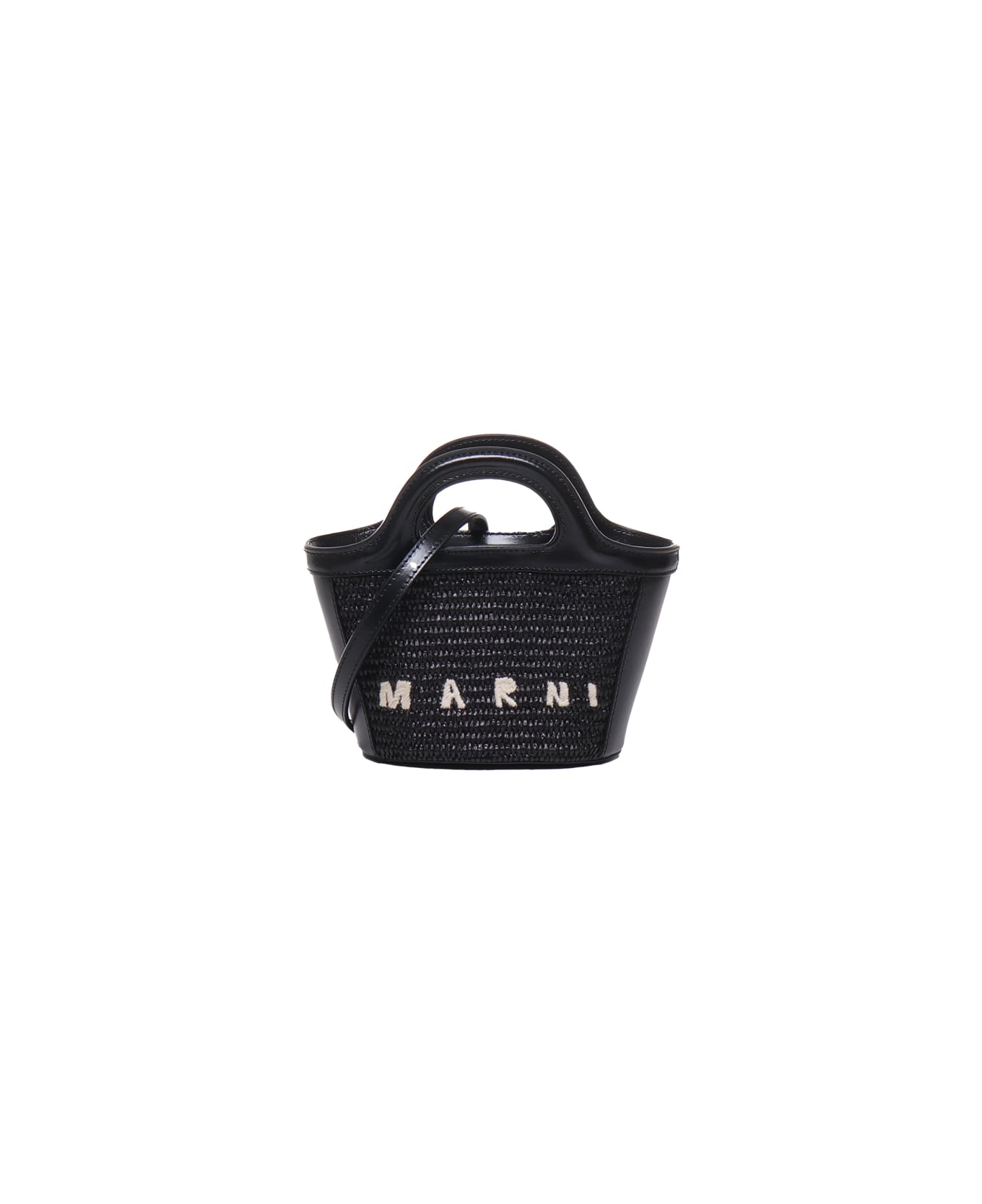 Marni Mini Tropicalia Bag In Raffia - Black トートバッグ