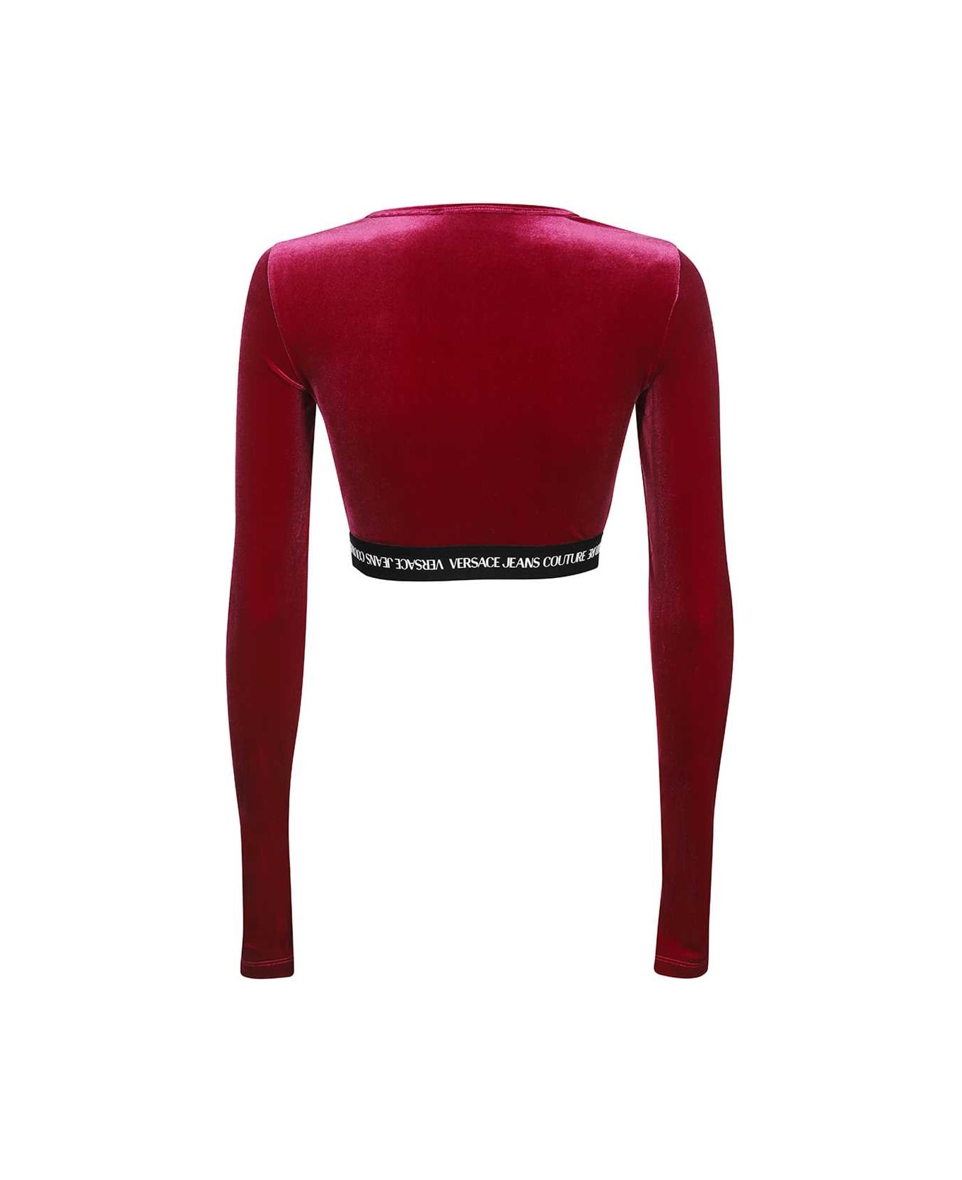 Versace Jeans Couture Long Sleeve Crop Top - red