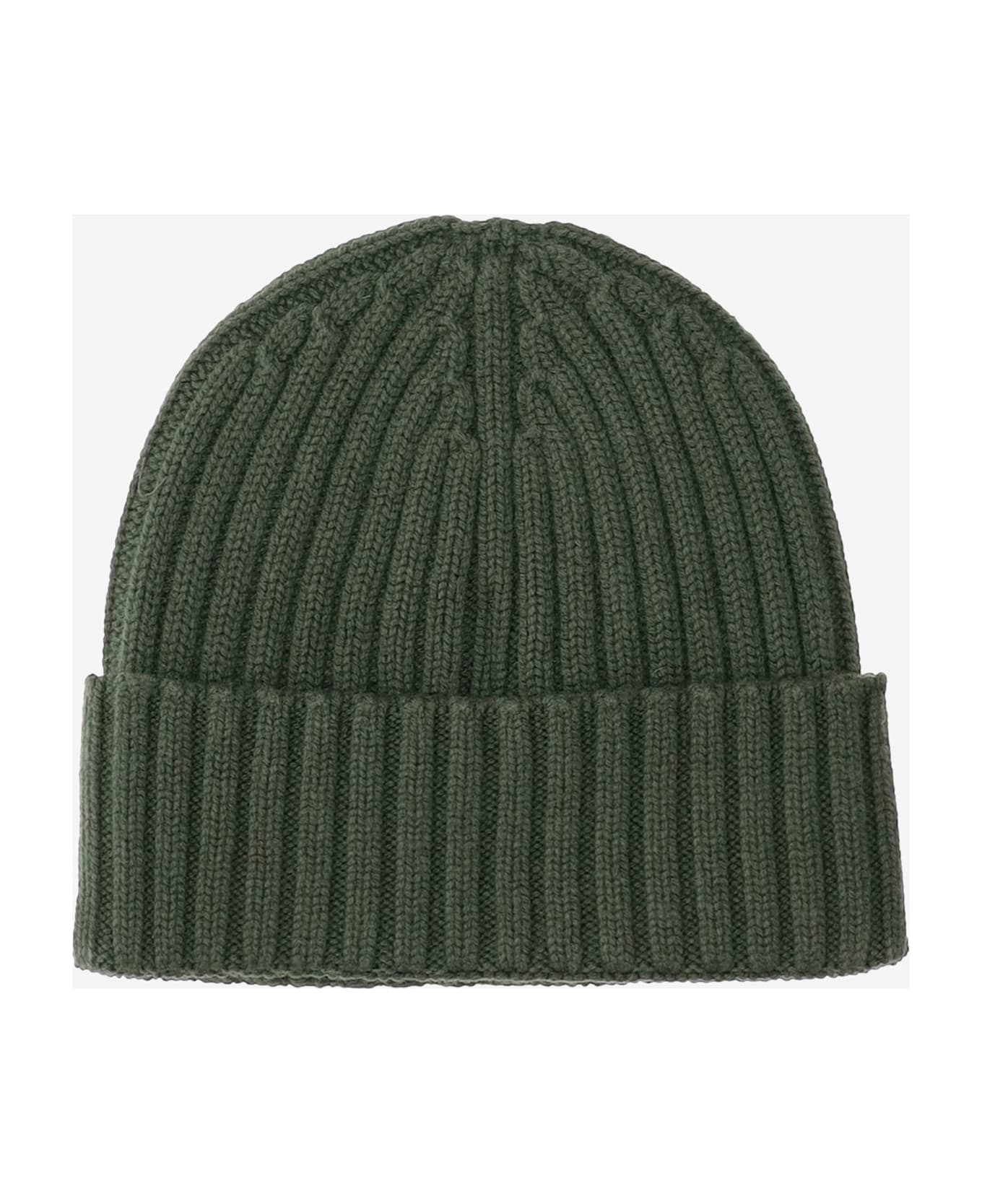 MC2 Saint Barth Wool Blend Beanie With Logo - Green