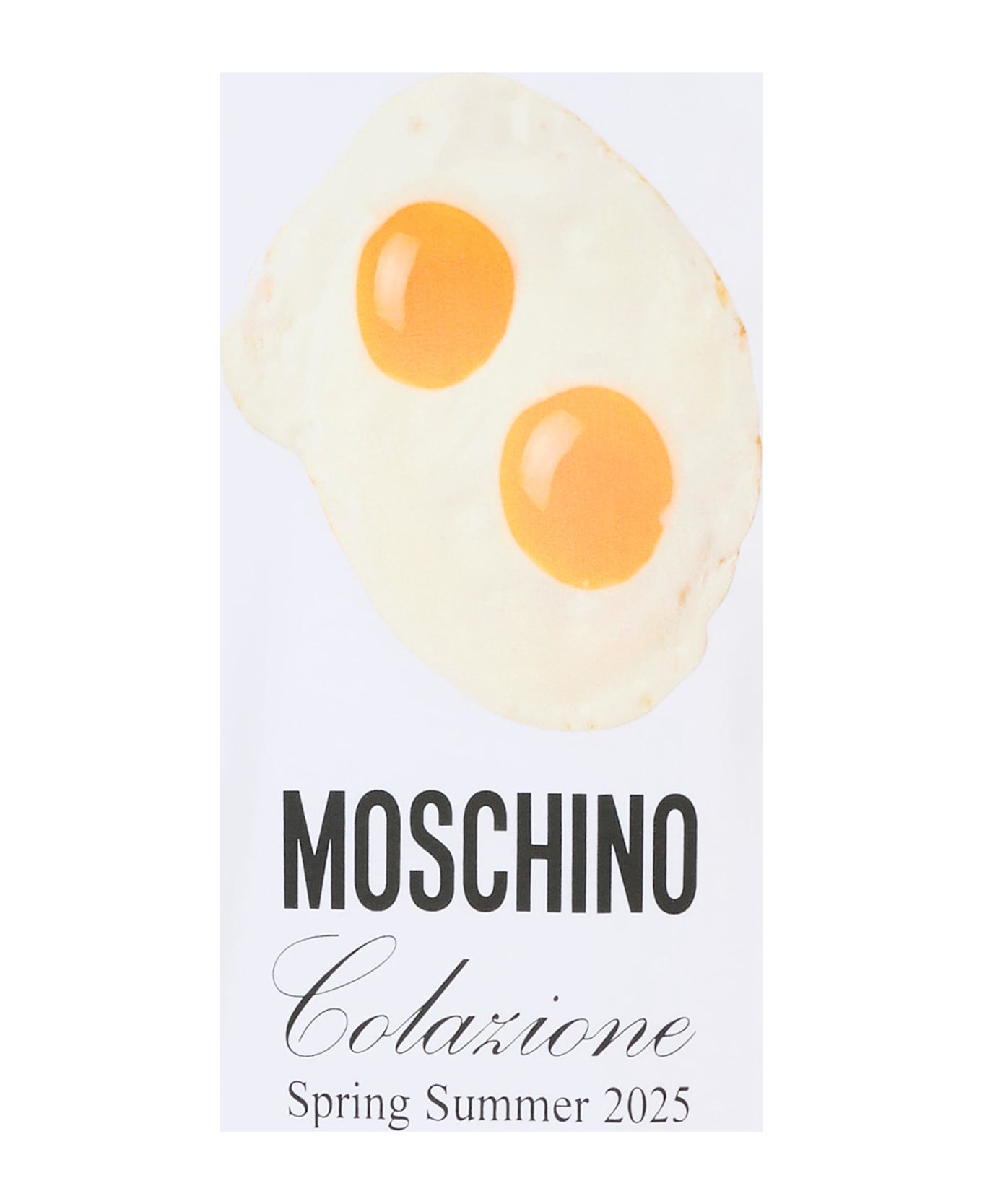 Moschino White T-shirt For Kids With Egg Print - White