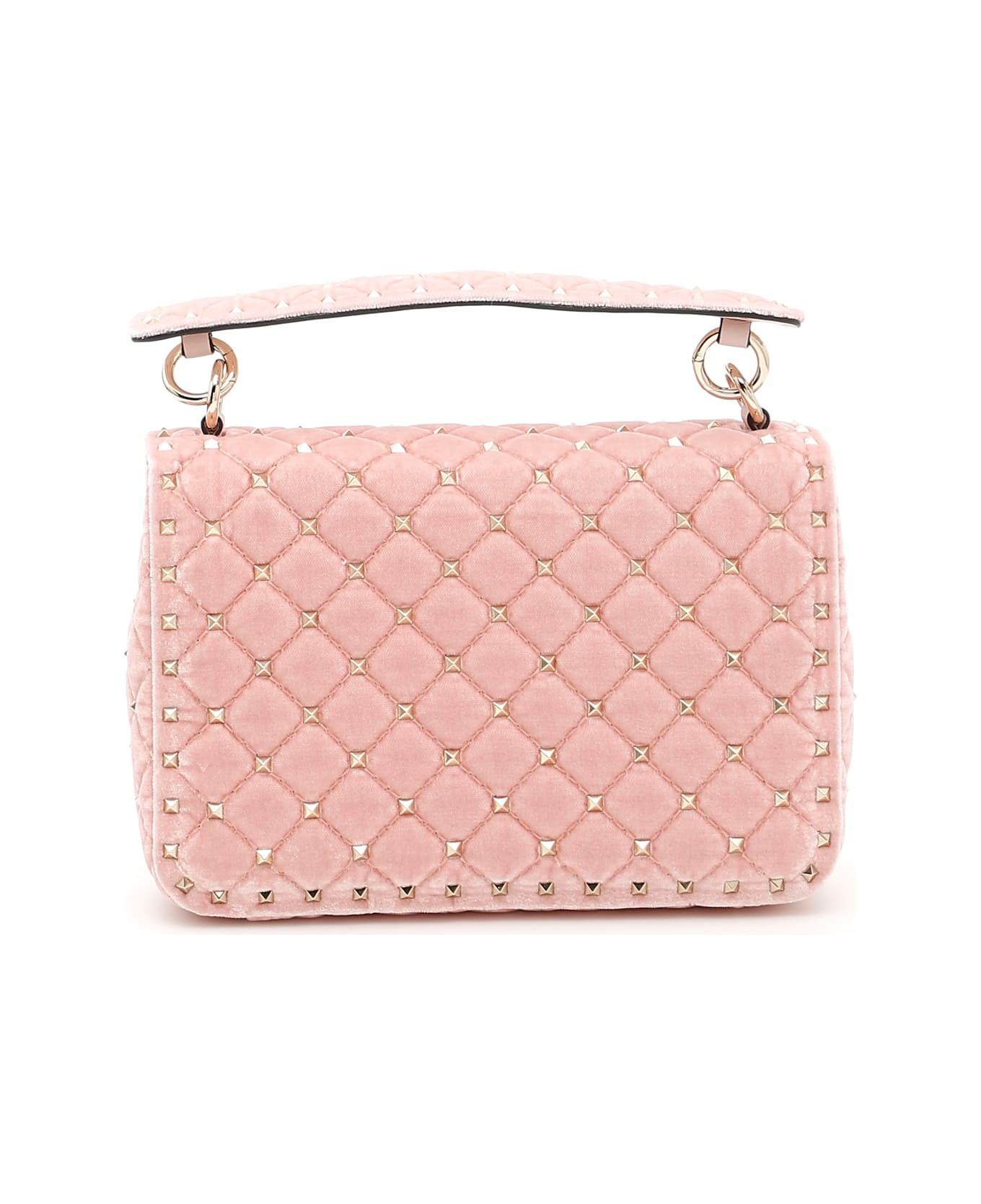 Valentino Velvet Rockstud Spike Bag - WATER ROSE|Rosa