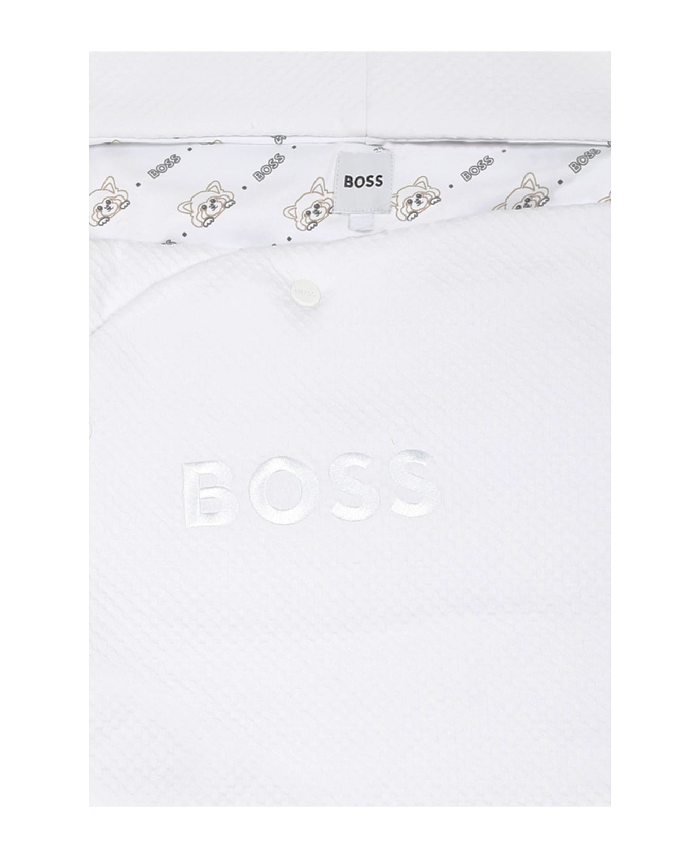 Hugo Boss White Sleeping Bag For Baby Girl With Panda - White