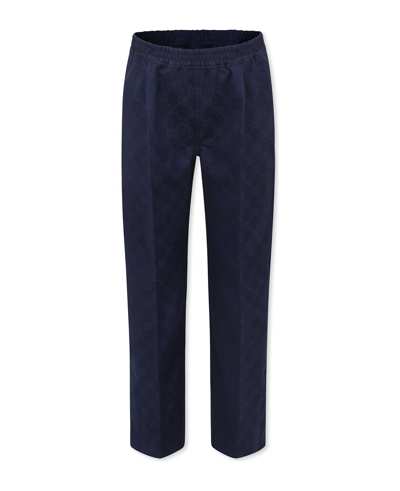 Gucci Blue Trousers For Boy With Web Detail - Blue