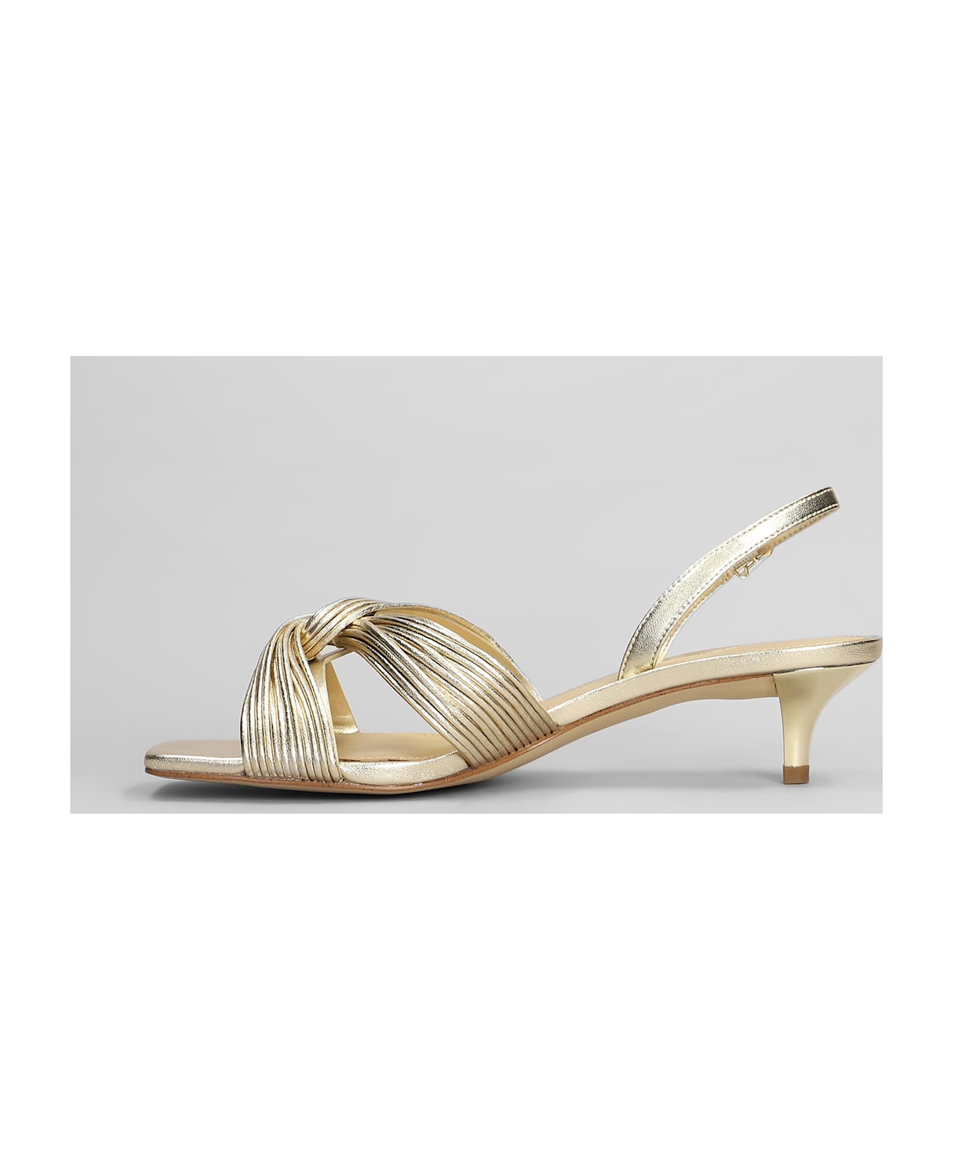 Michael Kors Alessia Sandals In Gold Leather - gold