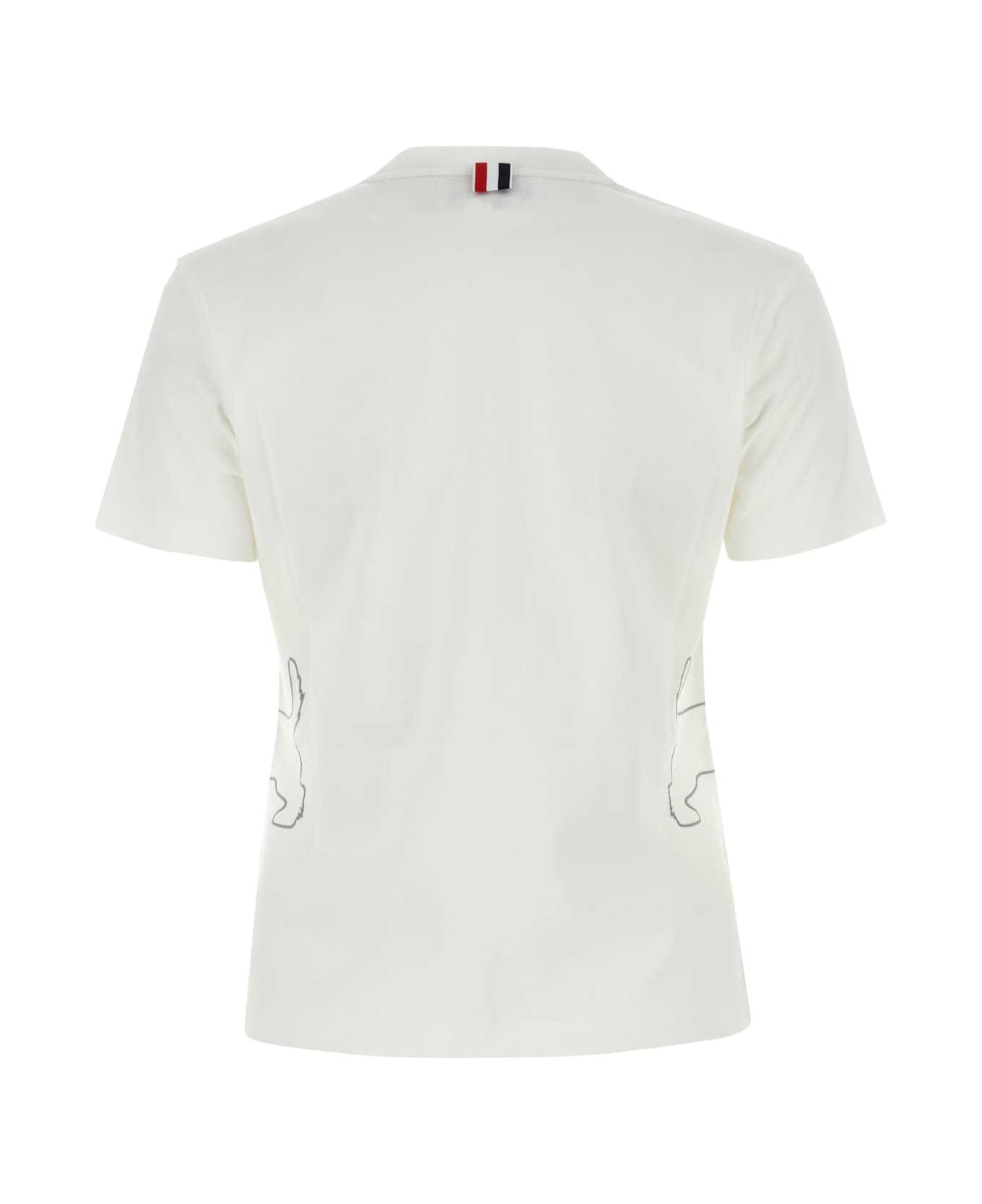 Thom Browne White Cotton T-shirt - White