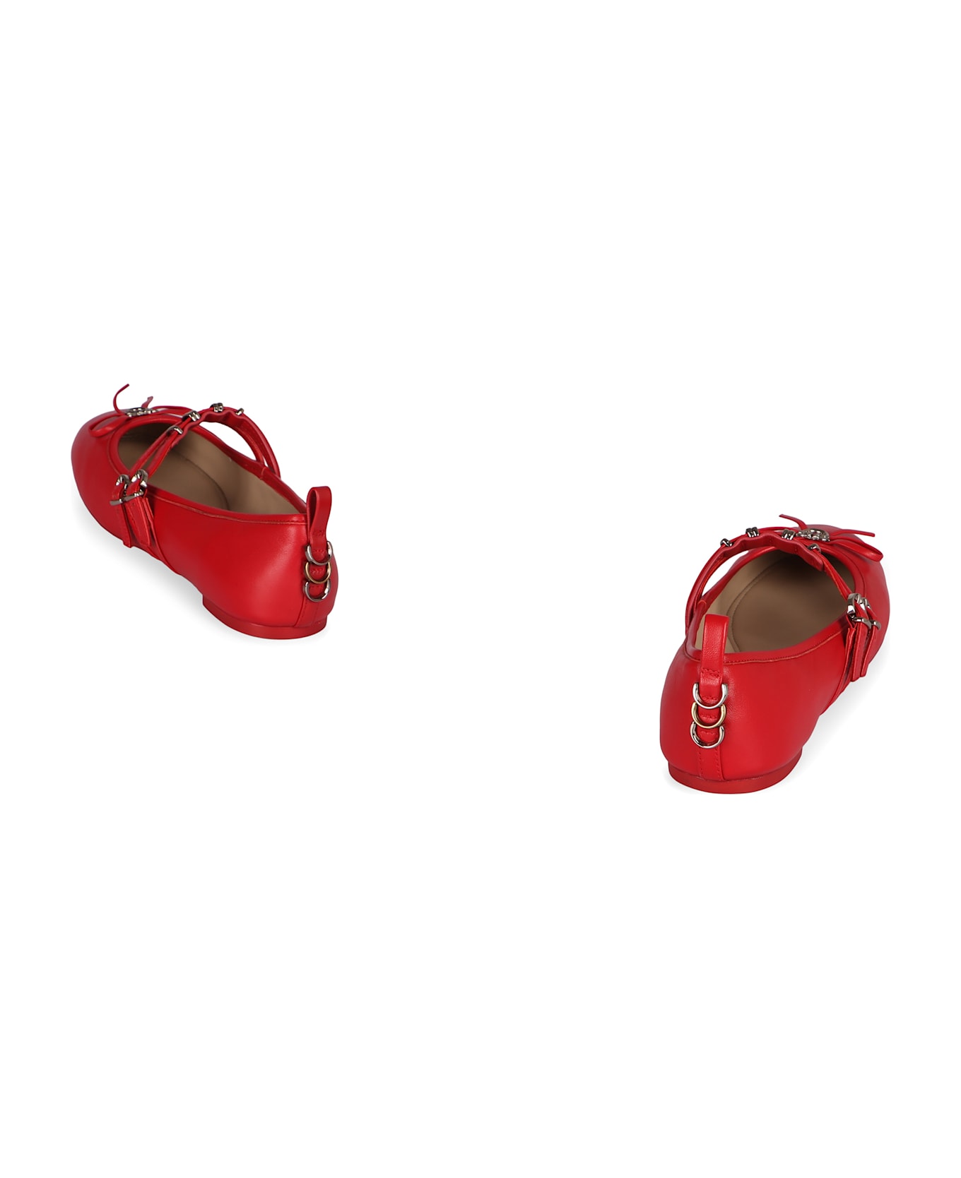 Pinko Gioia Leather Ballet Flats - Red