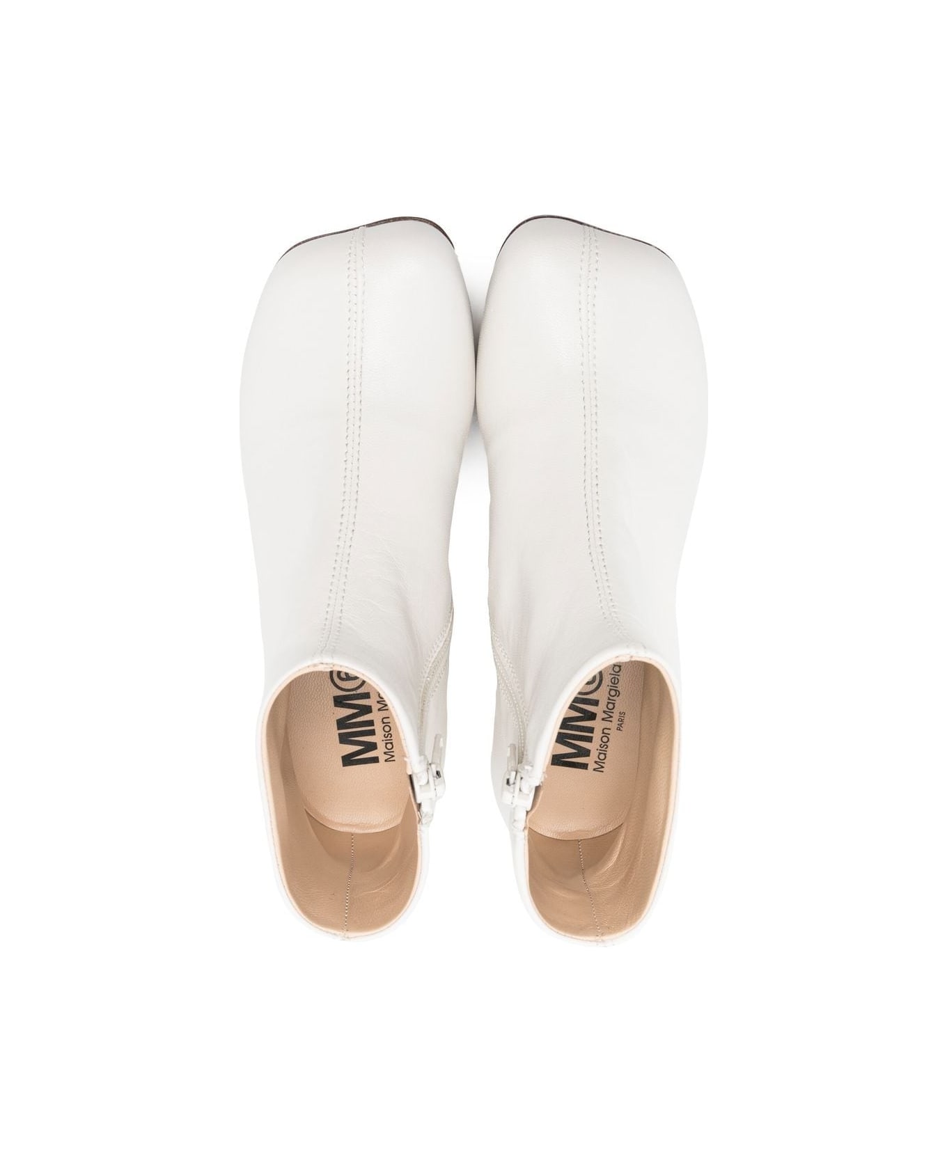 MM6 Maison Margiela White Ankle Boots - White