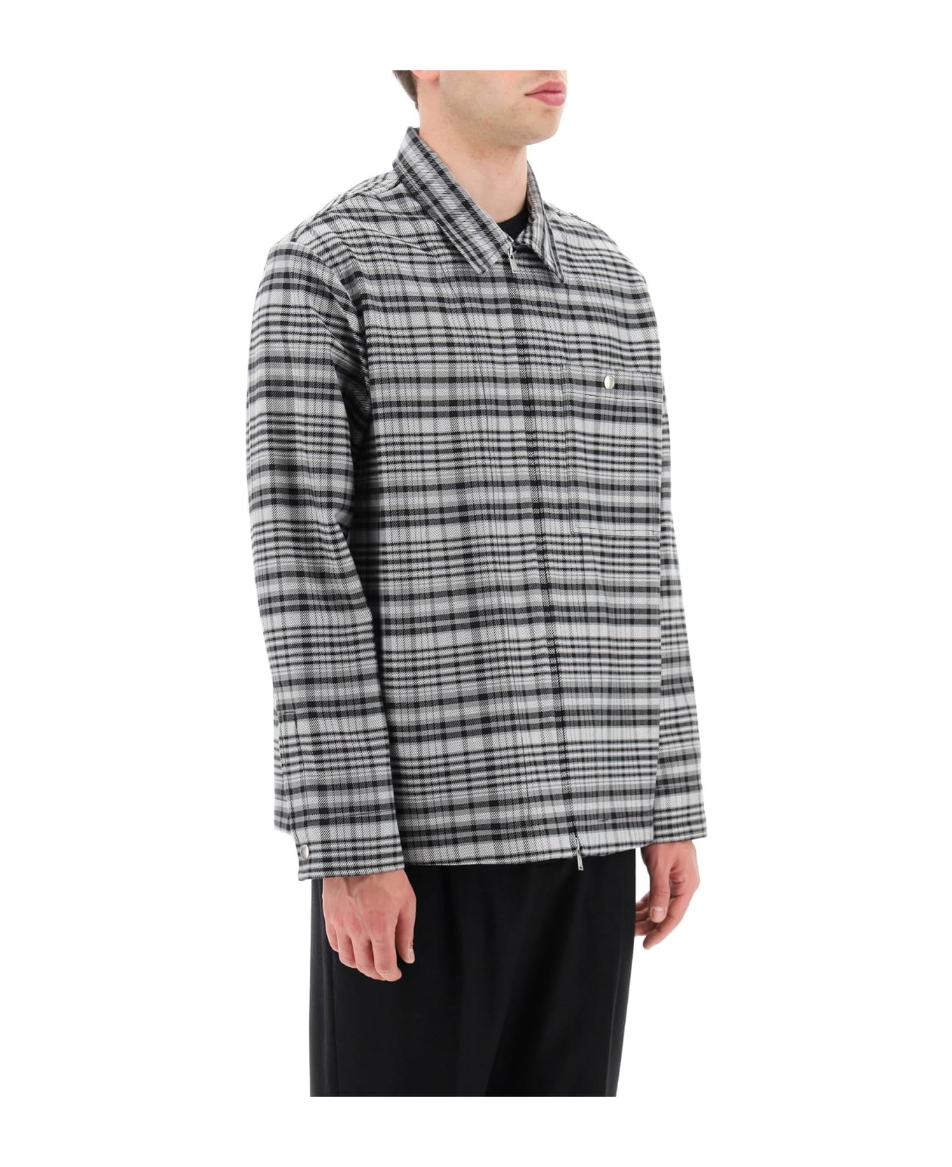 Lanvin Tartan Overshirt Jacket - SHARK GREY (Grey)