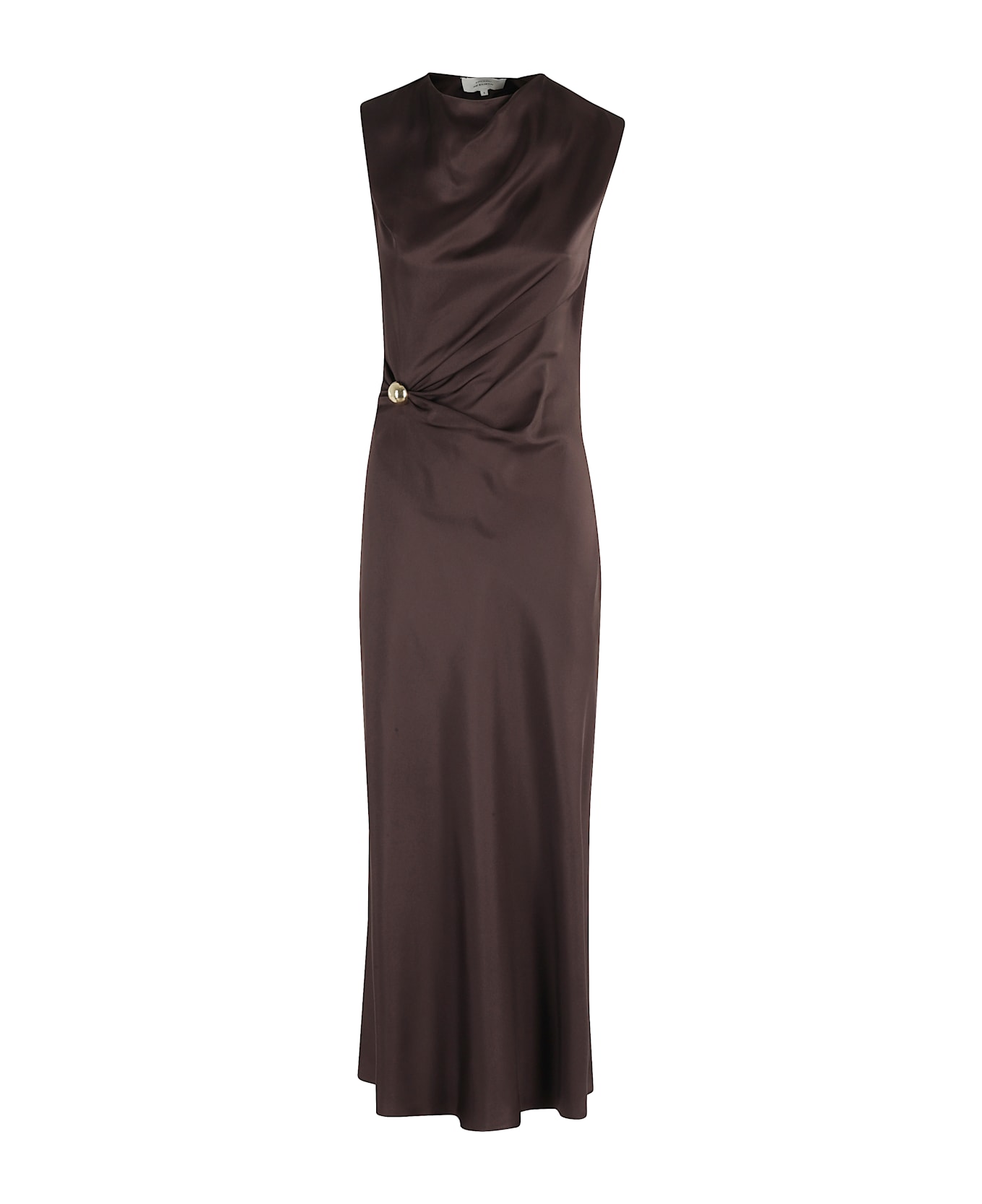 Loulou Studio Roan Sleeveless Draped Dress - Brown 