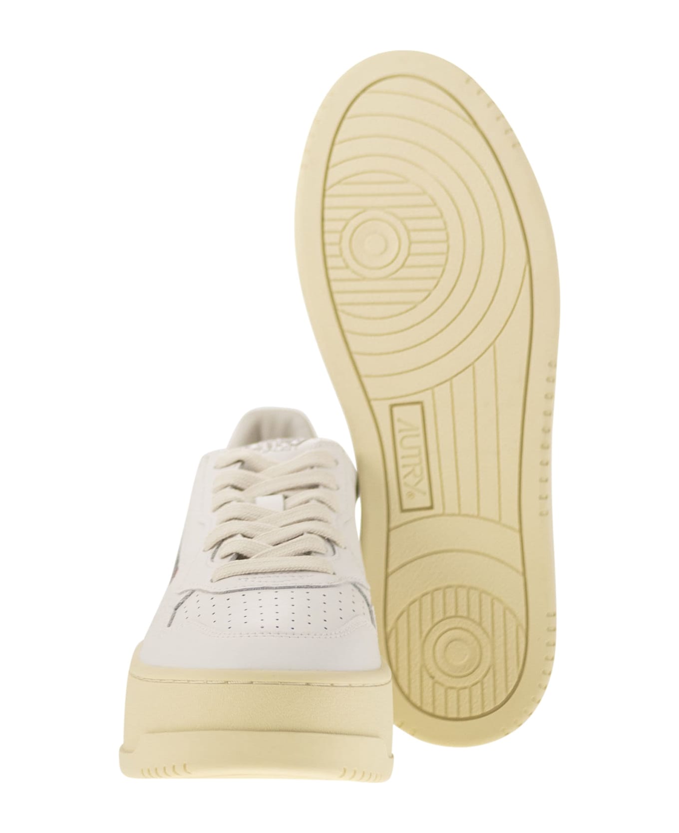 Autry Medalist Platform - Leather Trainers - White