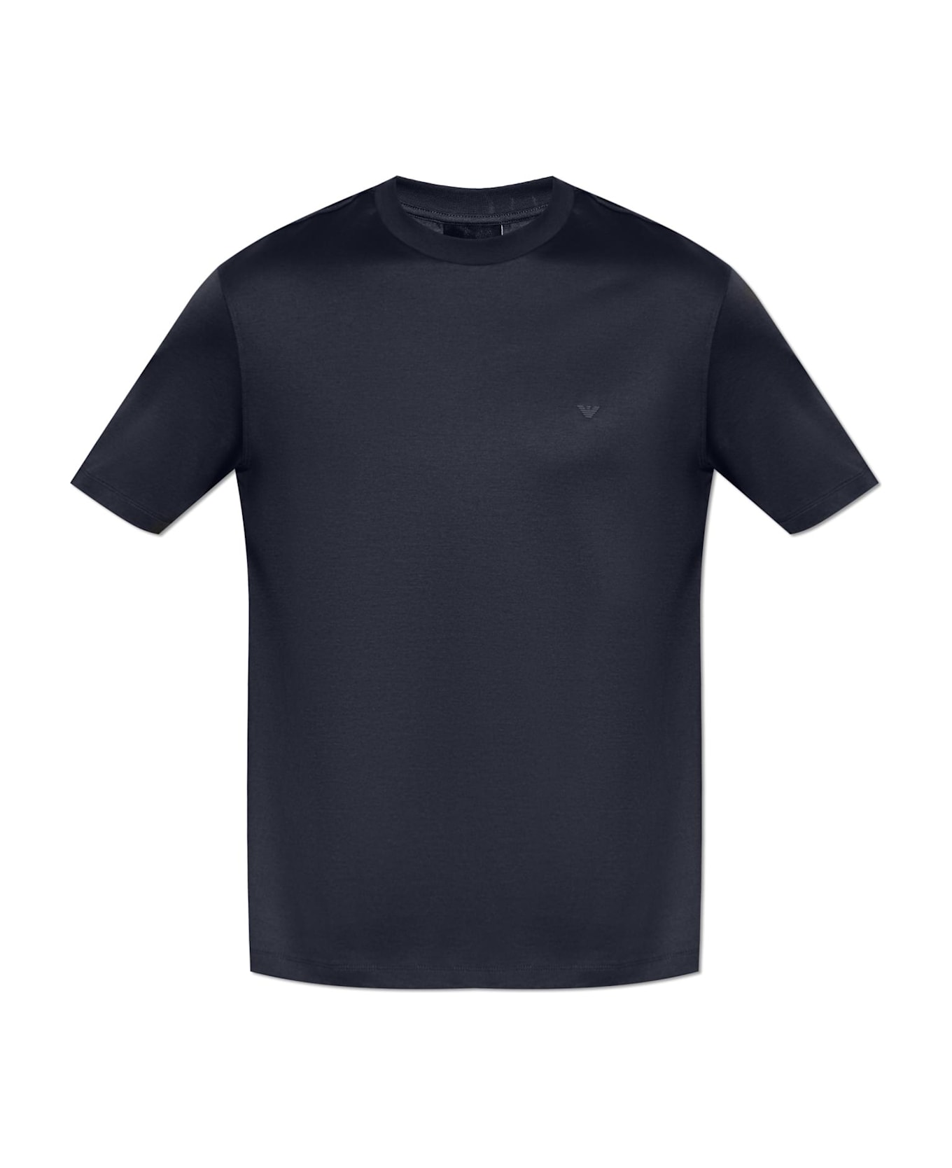 Emporio Armani T-shirt With Rubber Logo - Blue