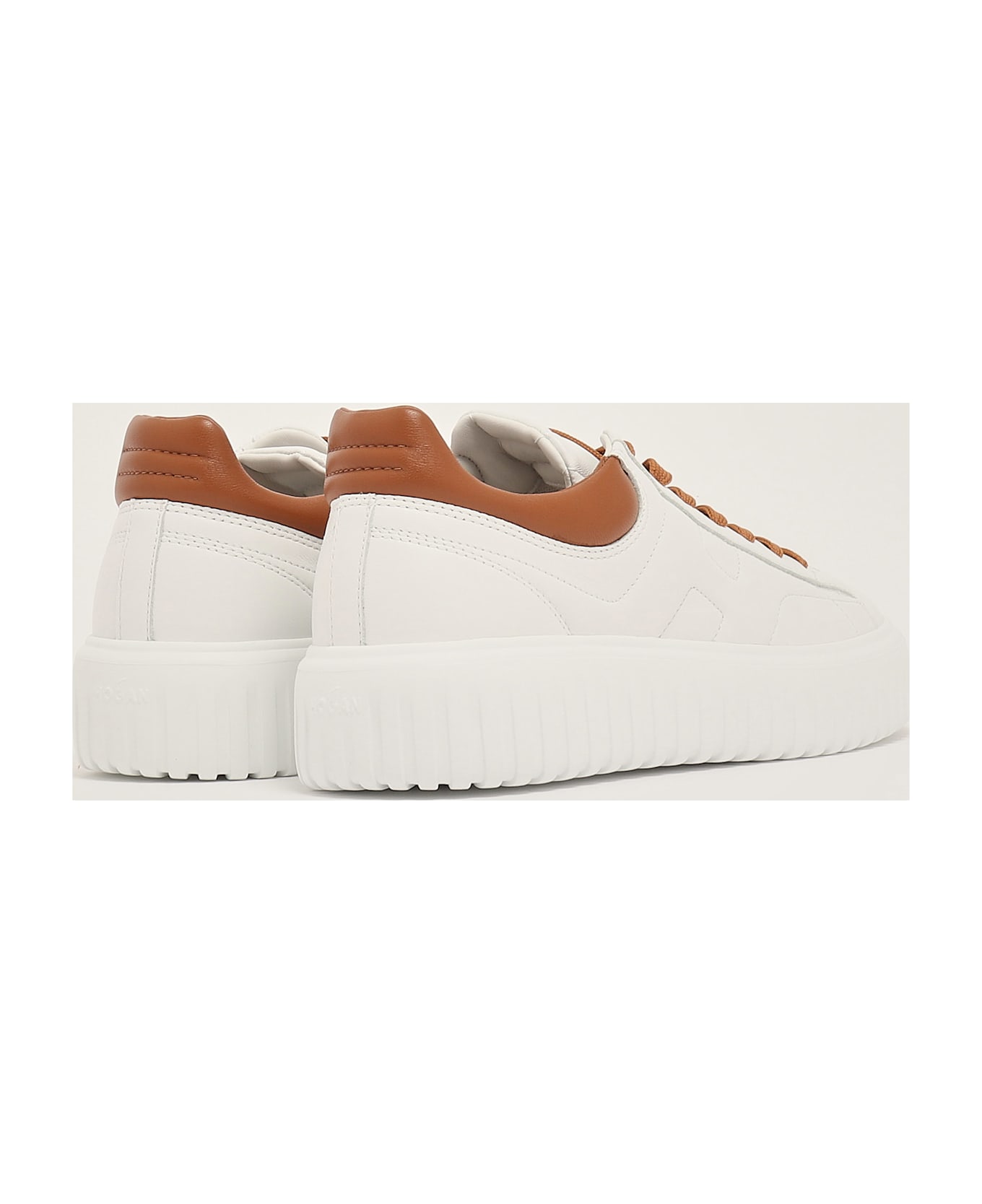 Hogan H-stripes Allacciata H Sneaker - BIANCO-CAMEL