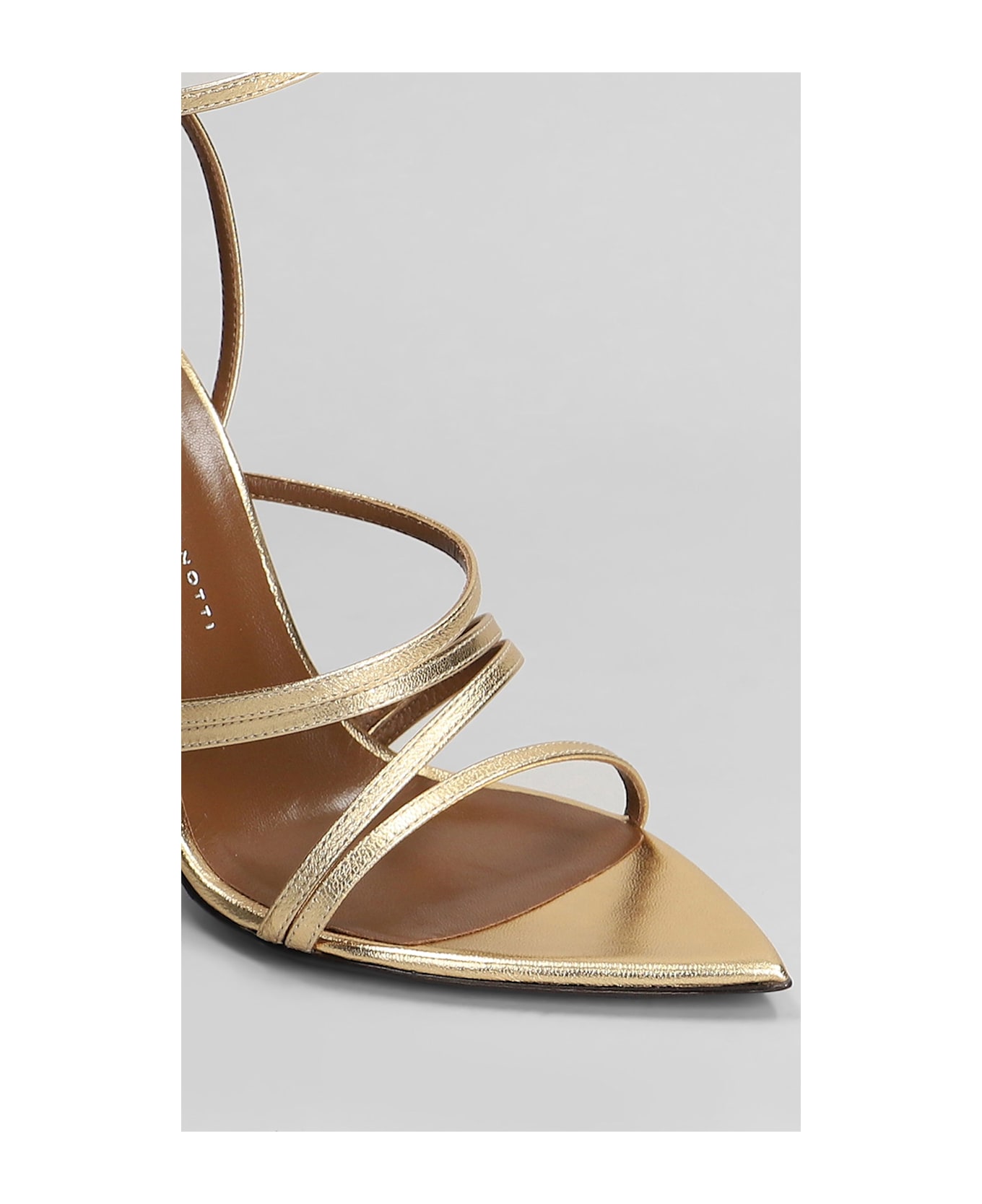 Giuseppe Zanotti Intrigo Strap 105 Sandals In Gold Leather - gold