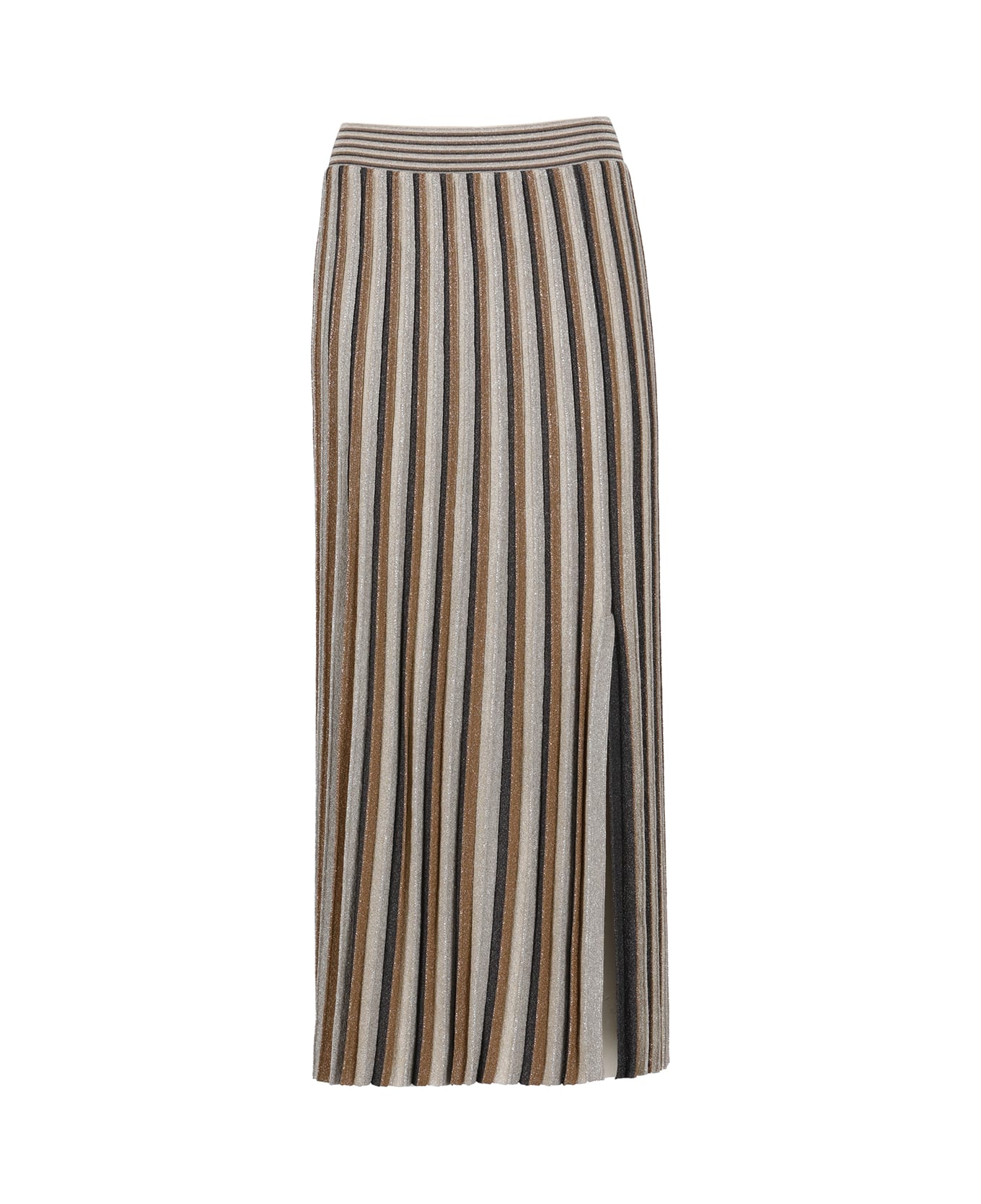 D.Exterior Skirt With Lurex Details - Brown