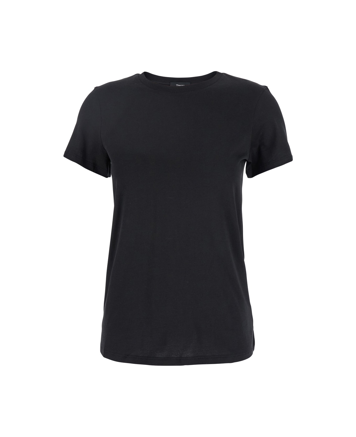 Theory Black Crewneck T-shirt In Cotton Woman - Black
