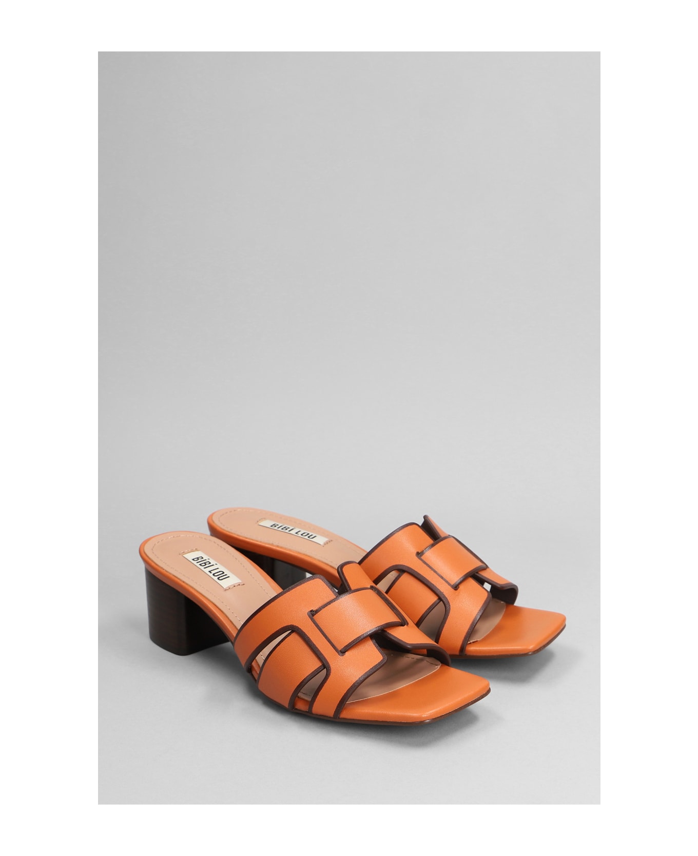 Bibi Lou Holly 50 Slipper-mule In Orange Leather - orange