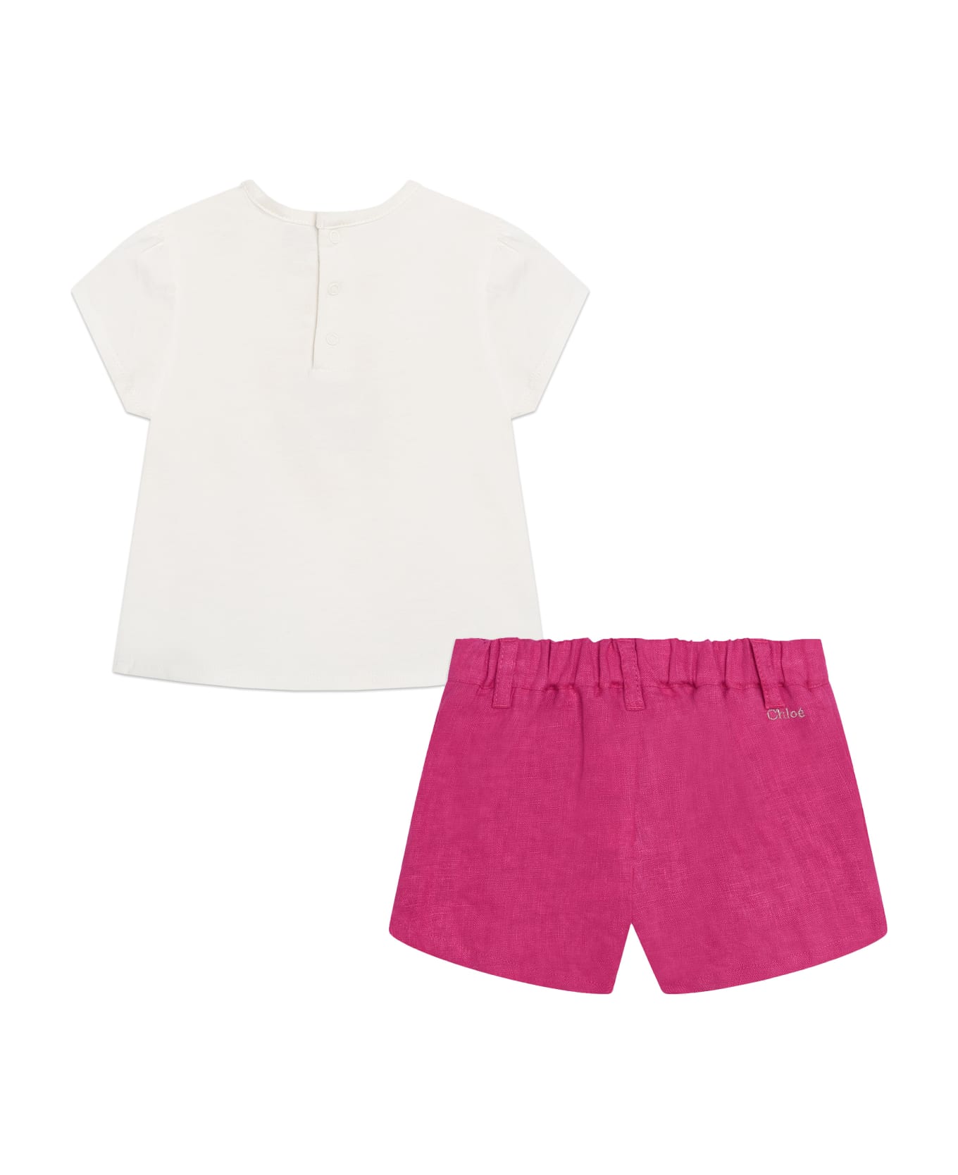 Chloé Shorts Set With Print - Bianco ボディスーツ＆セットアップ