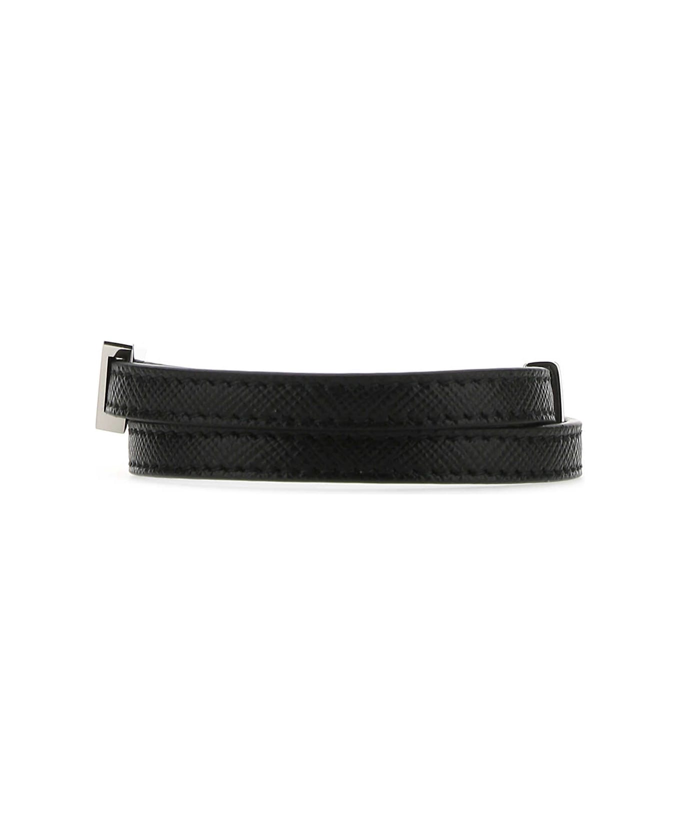 Prada Black Leather Bracelet - F0002 ブレスレット