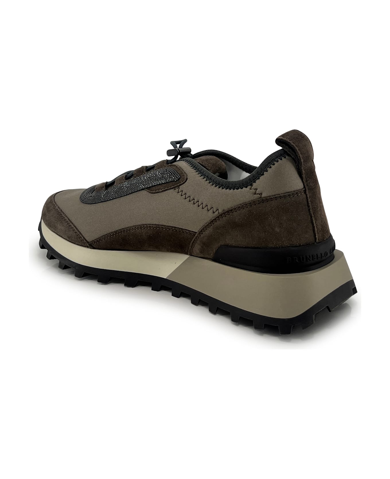 Brunello Cucinelli Techno Fabric And Suede Trainers With Precious Trim. - Torba