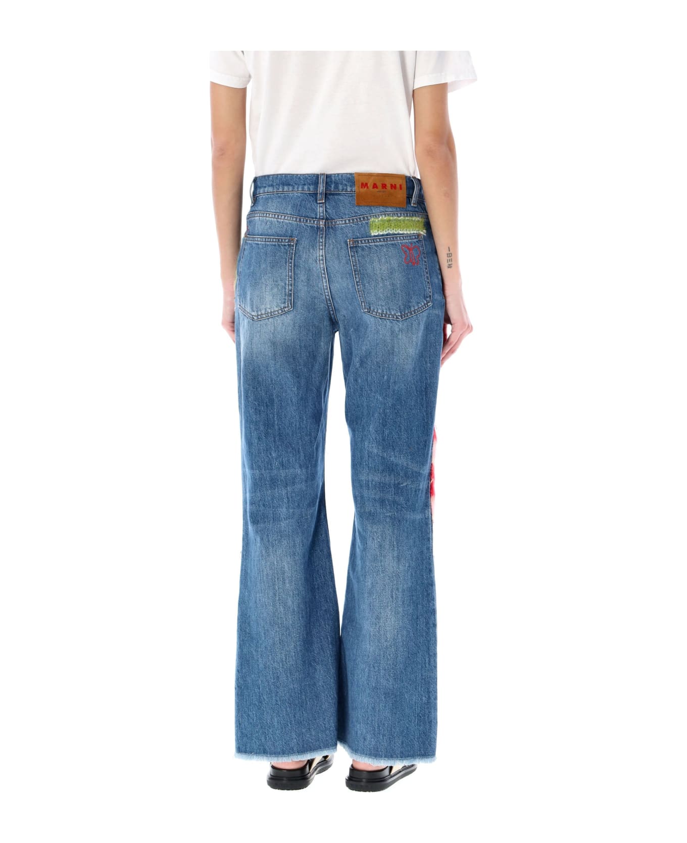 Marni Mohair Patches Jeans - BLUE MIX デニム