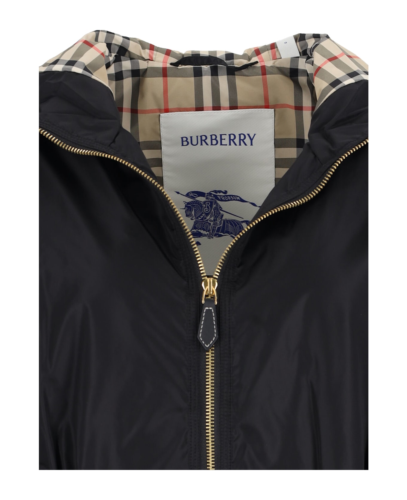 Burberry 
check
 Zip Jacket - Black  