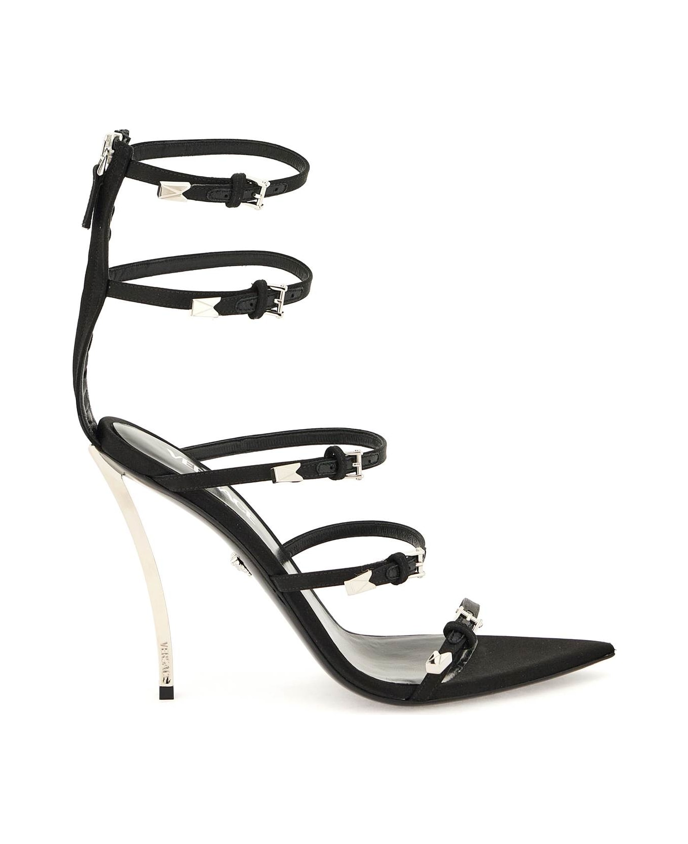Versace Pin-point Heeled Sandals - black
