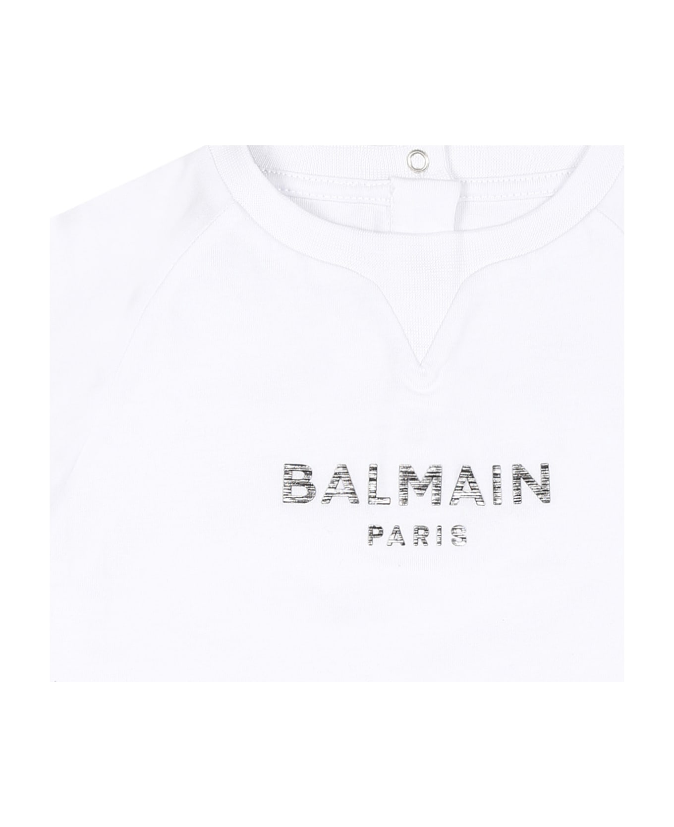Balmain White T-shirt For Baby Girl With Logo - White