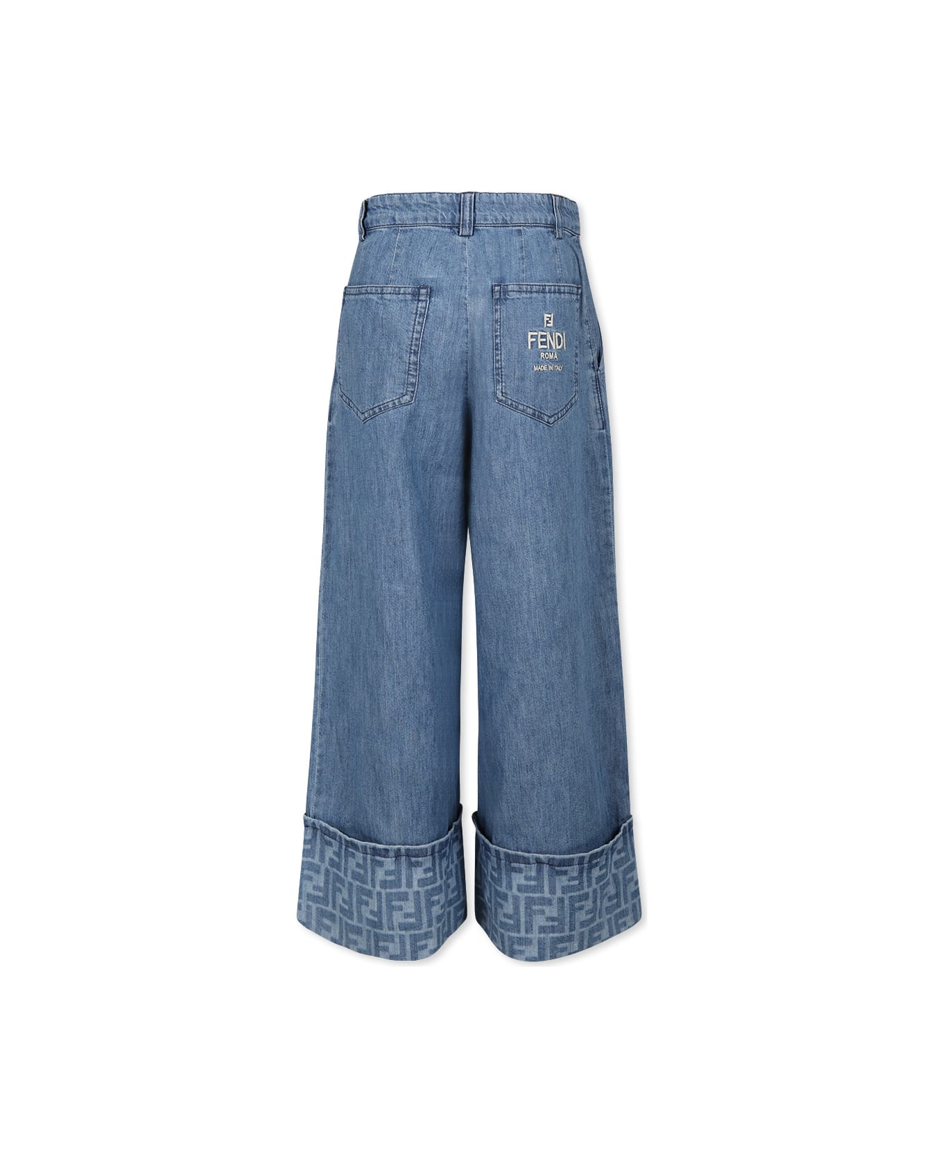 Fendi Denim Jeans For Girl With Ff - Denim