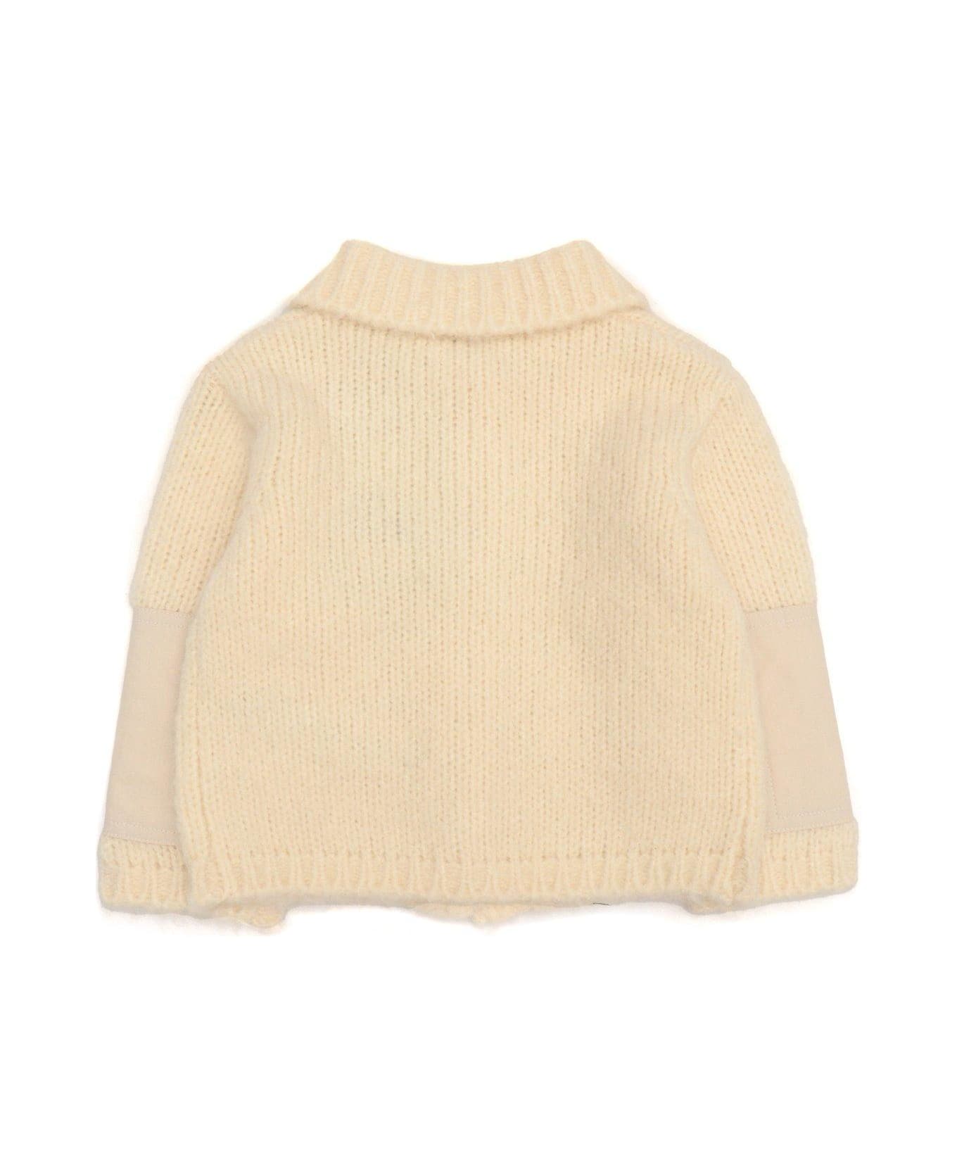 Burberry Single-breasted Knitted Cardigan - WHITE