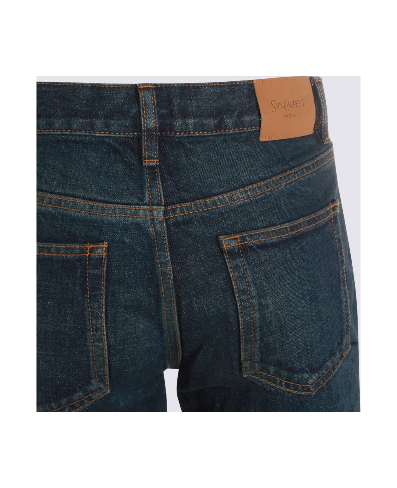 Saint Laurent Dark Blue Cotton Jeans - Blue
