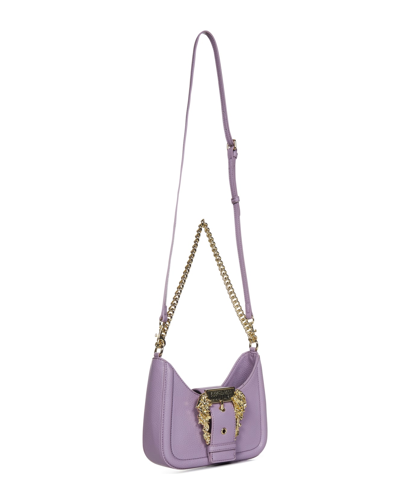 Versace Jeans Couture Shoulder Bag With Baroque Buckle - Lilac