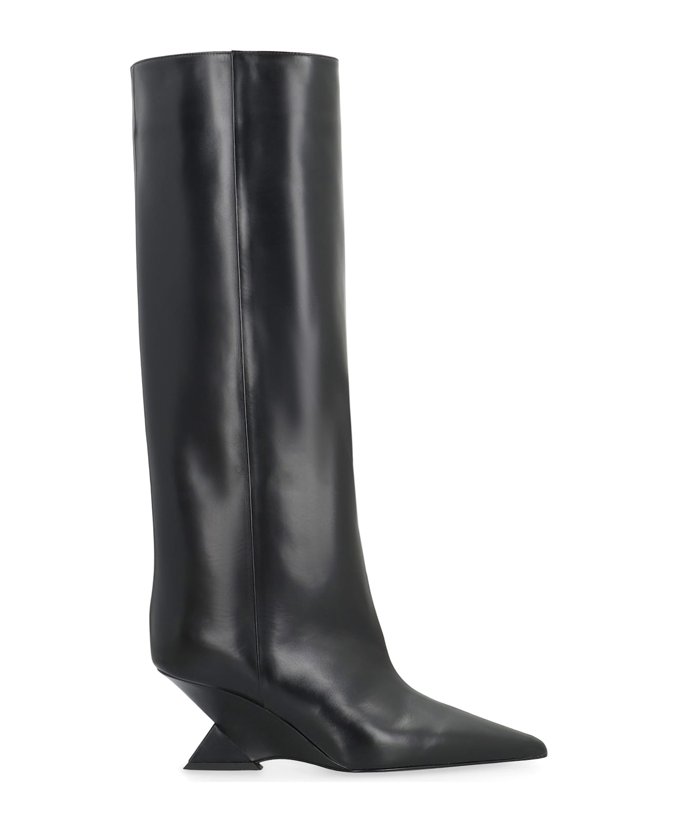 The Attico Cheope Leather Boots - black