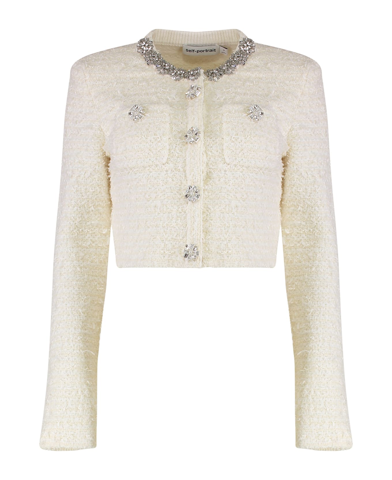 self-portrait Knitted Mini Skirt - IVORY