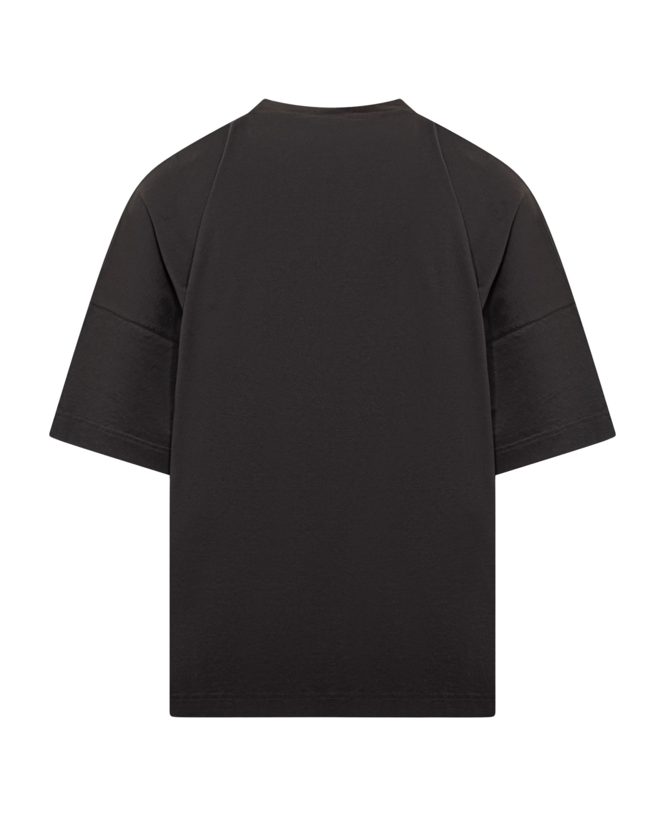 Palm Angels Black Cotton T-shirt - BLACK WHITE シャツ