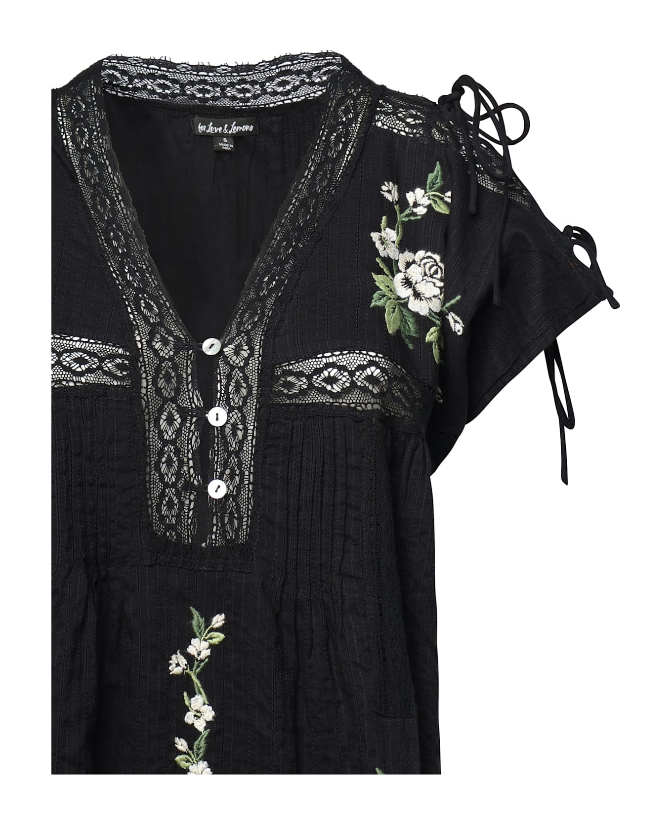 For Love 
Lemons Jolene Embroidered Mini Dress - Black