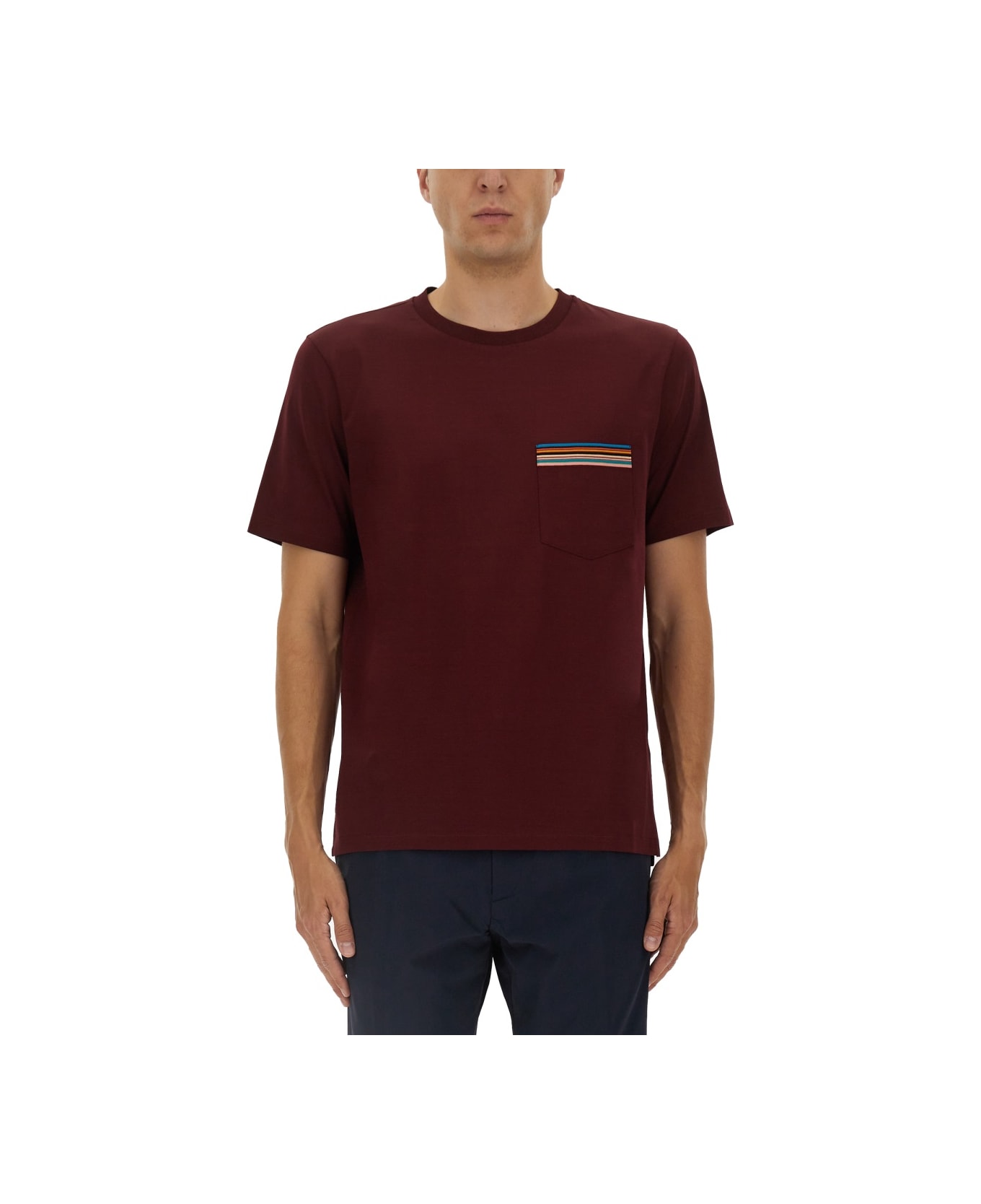 Paul Smith Striped Pocket T-shirt - RED