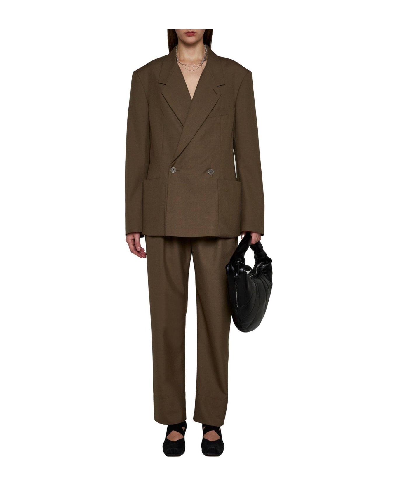 Lemaire Pleated Tailored Trousers - BROWN