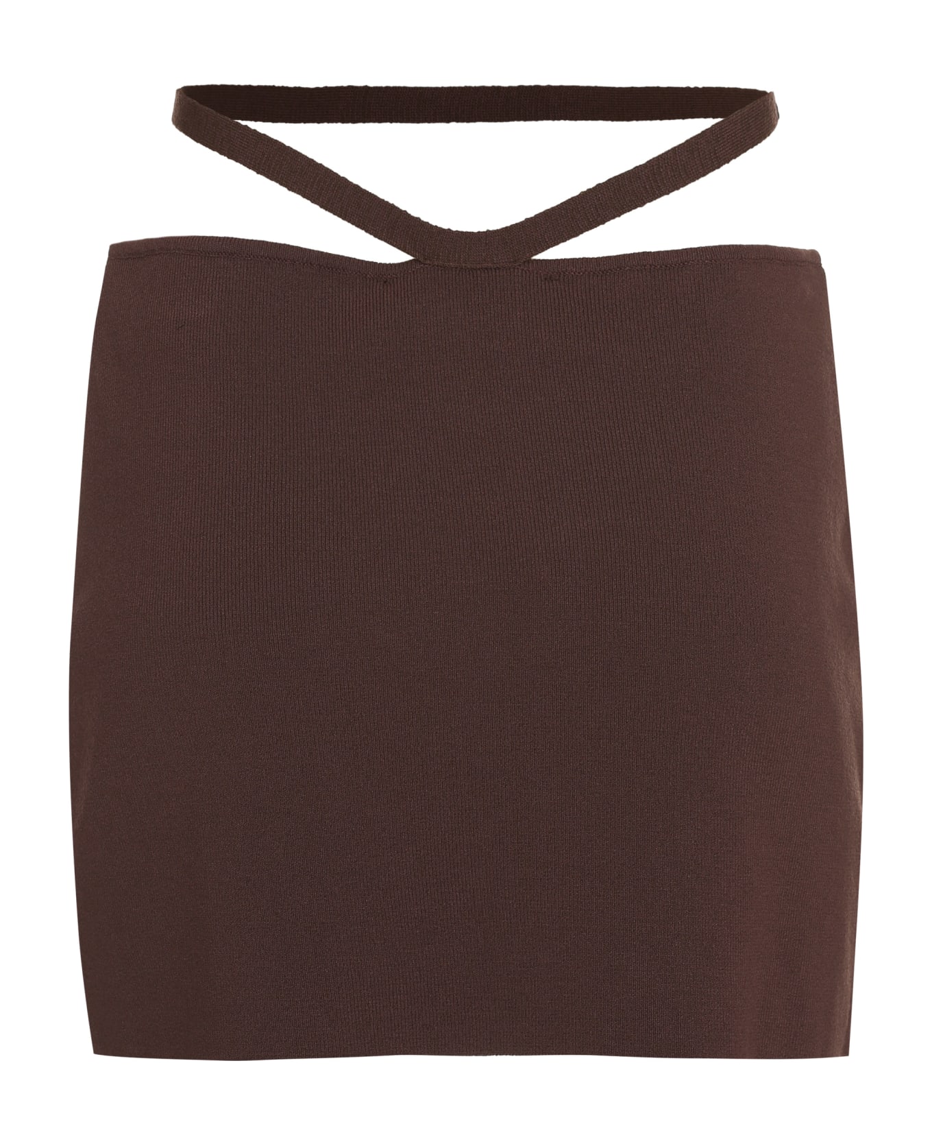 ANDREĀDAMO Knitted Mini Skirt - brown