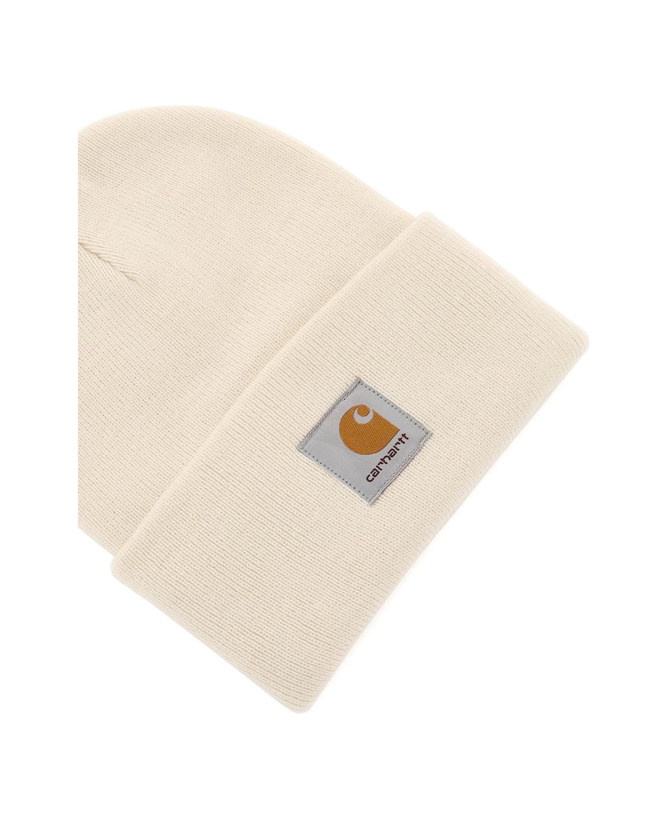 Carhartt Beanie Hat With Logo Patch - Natural