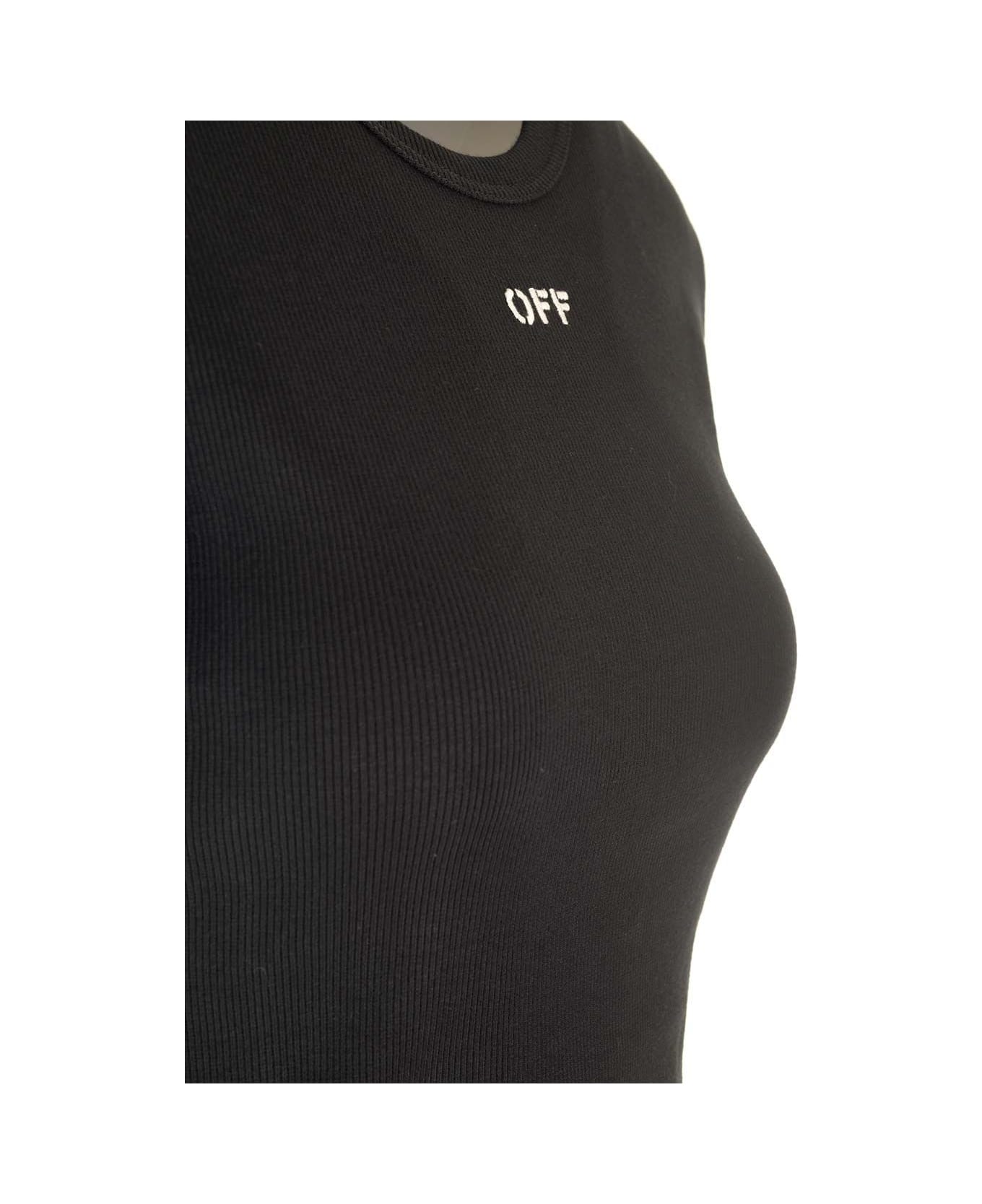 Off-White White T-shirt With Logo - Black White