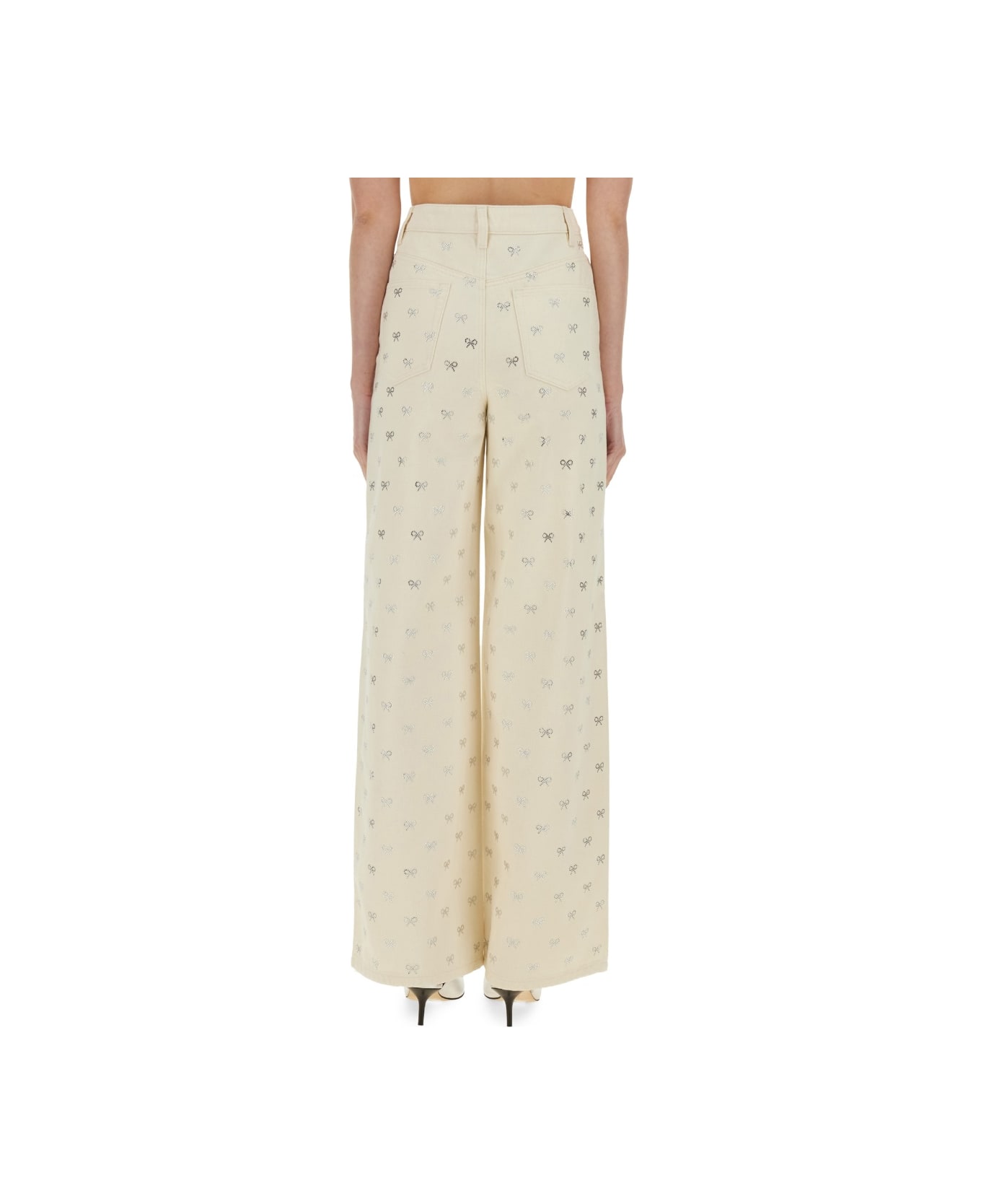 self-portrait Jeans 
bow
 - BEIGE