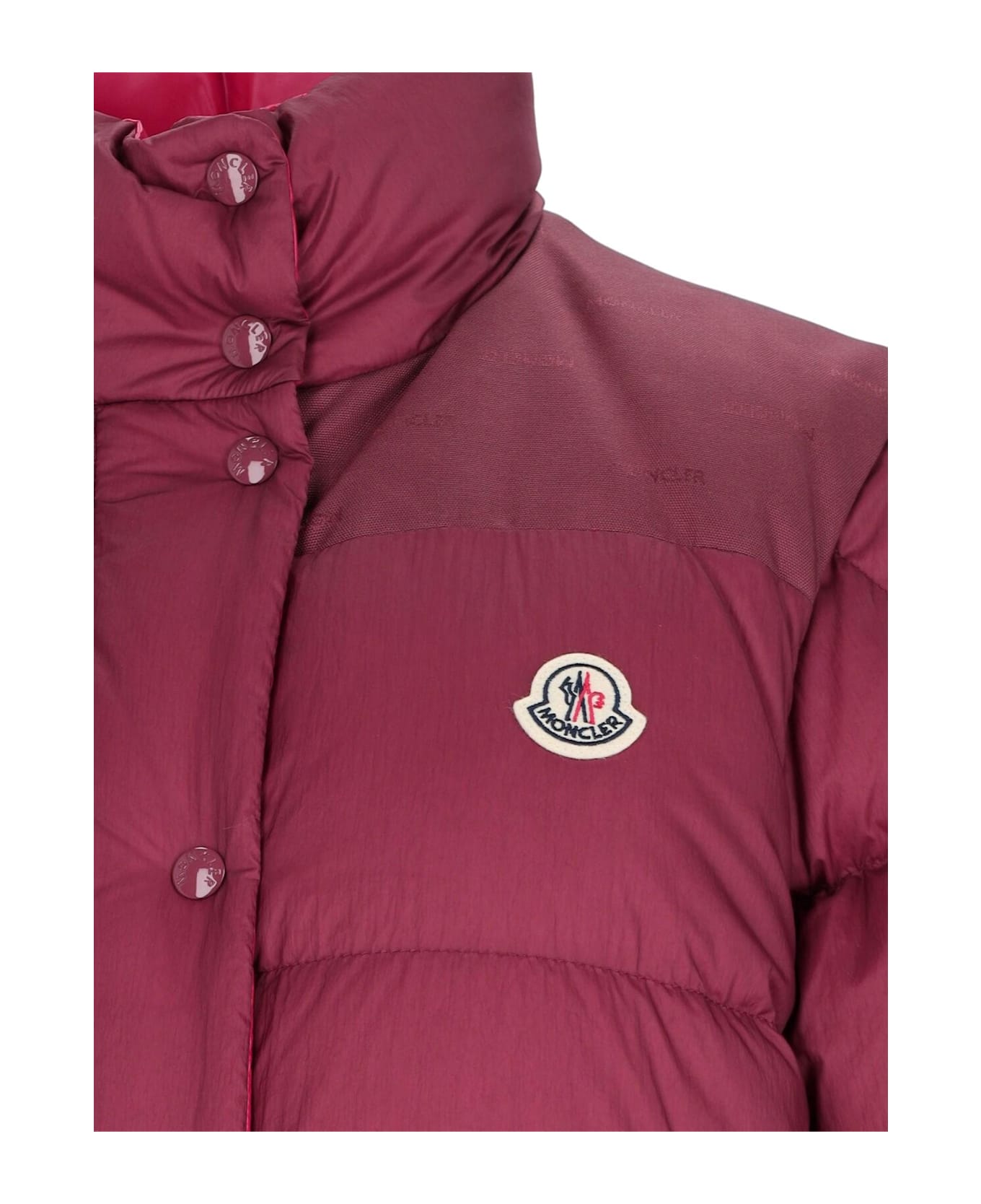 Moncler 'verone 1' Reversible Crop Down Jacket - RED