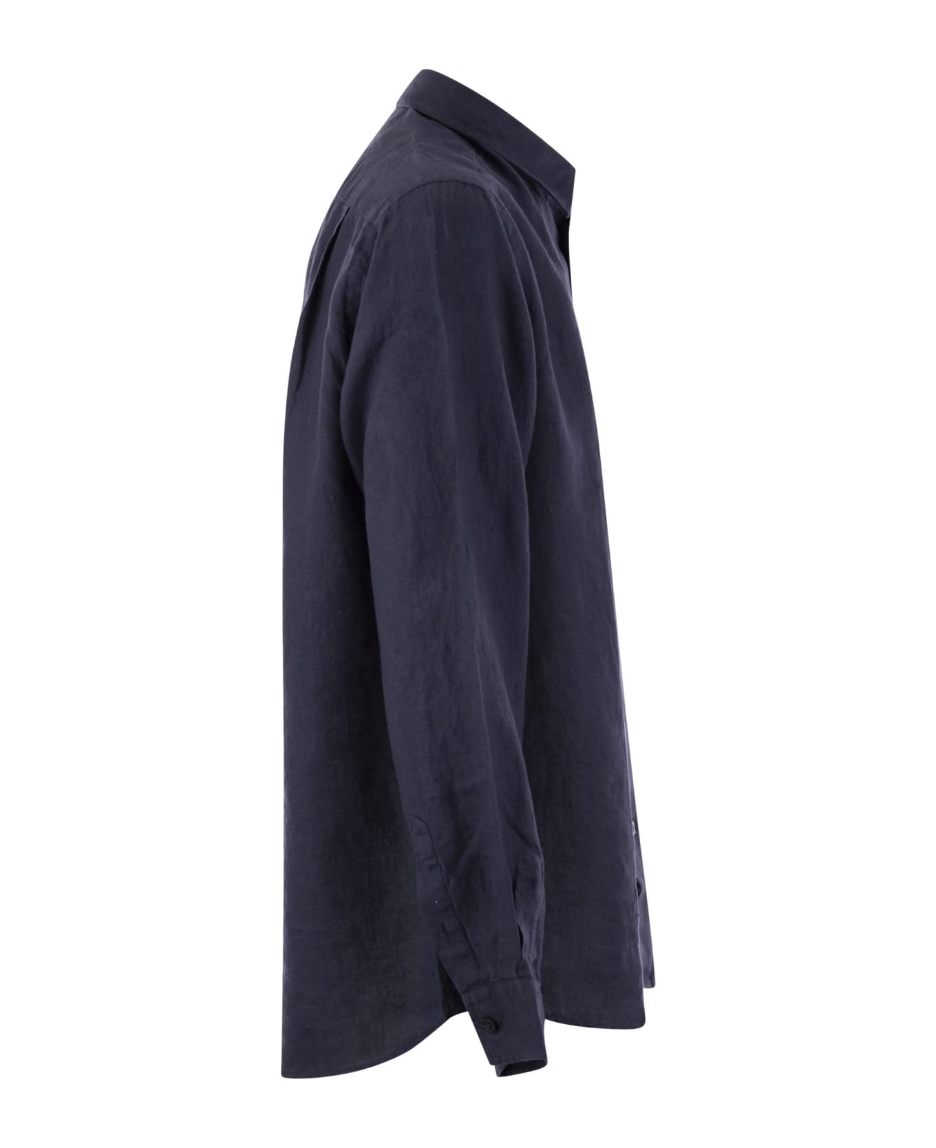 Vilebrequin Long-sleeved Linen Shirt - Marine Blue