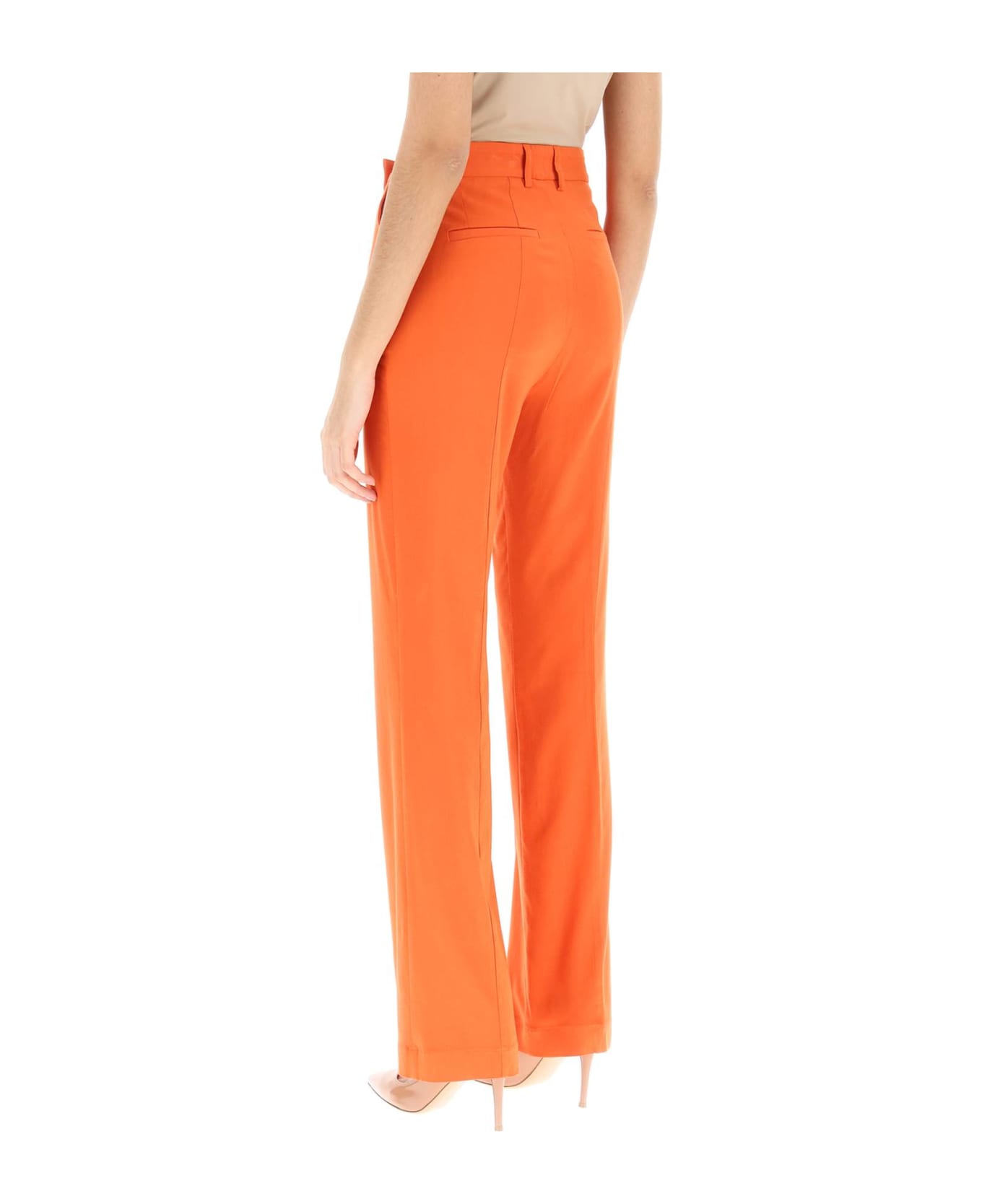 Hebe Studio 'lover' Canvas faille Trousers - ORANGE (Orange)