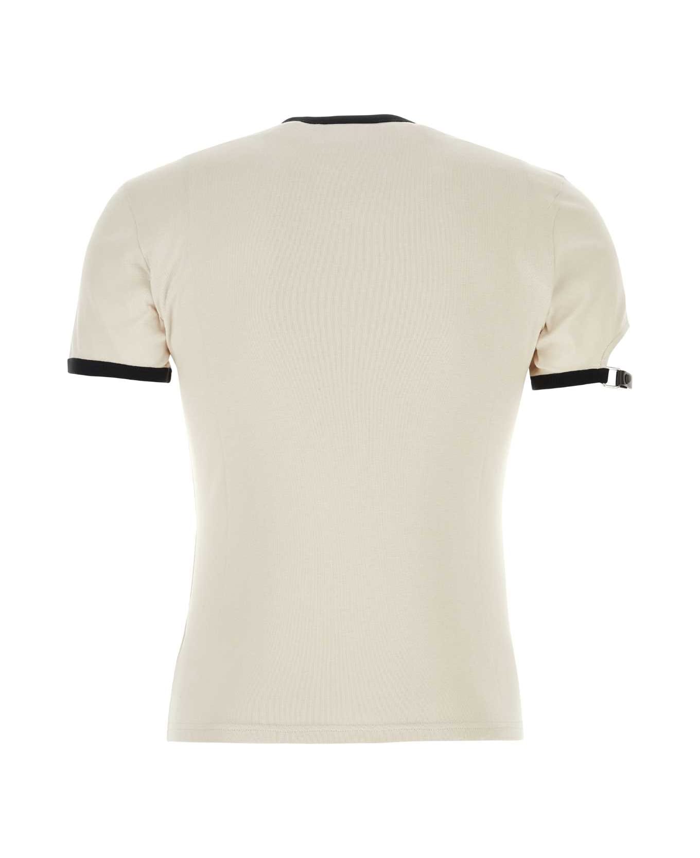Courrèges Light Grey Cotton T-shirt - LIMESTONEBLACK シャツ