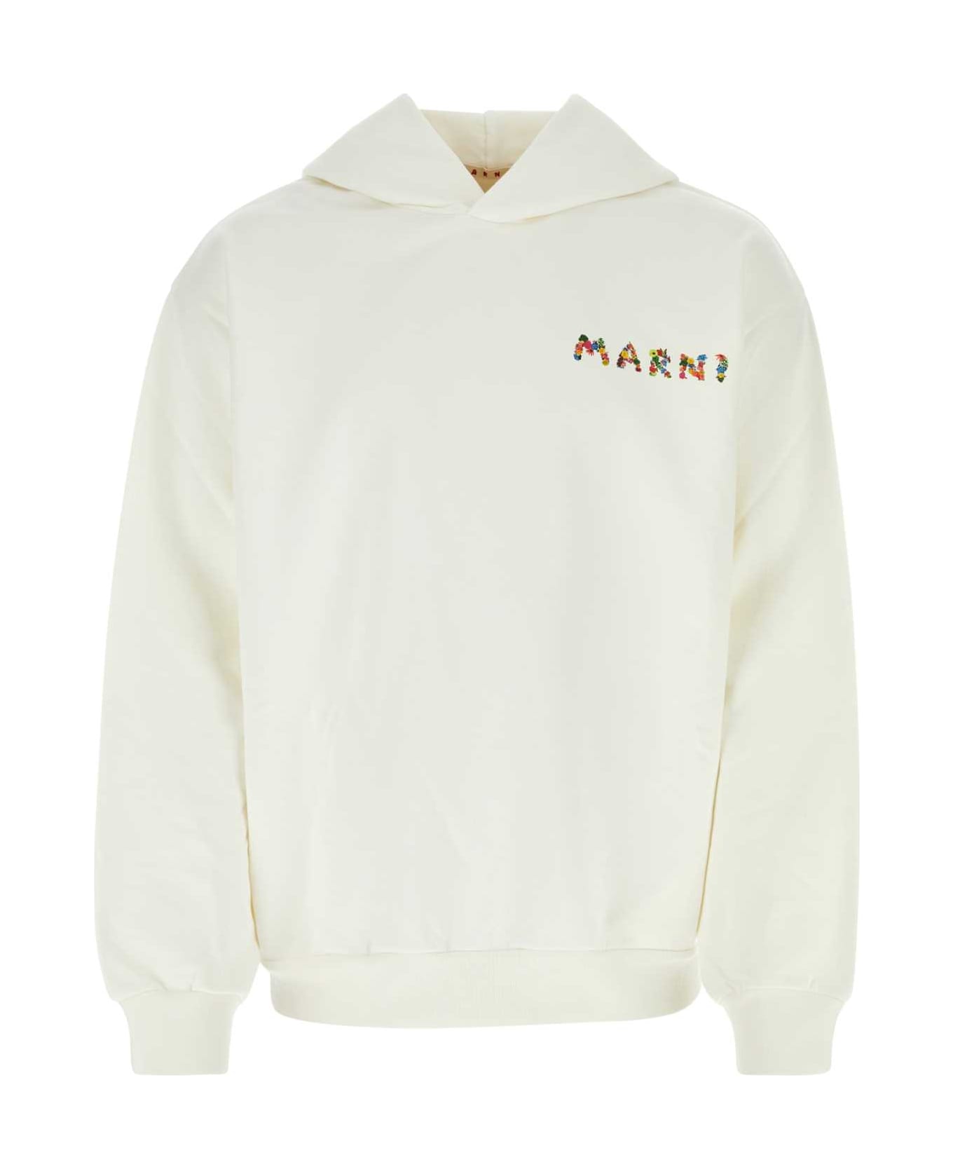 Marni White Cotton Sweatshirt - NATURALWHITE