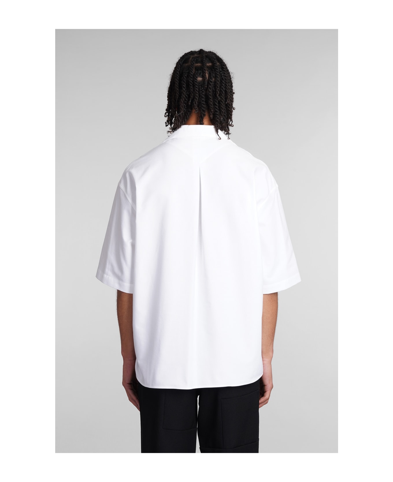 Kenzo Logo Patch Collared Short-sleeve Shirt - White